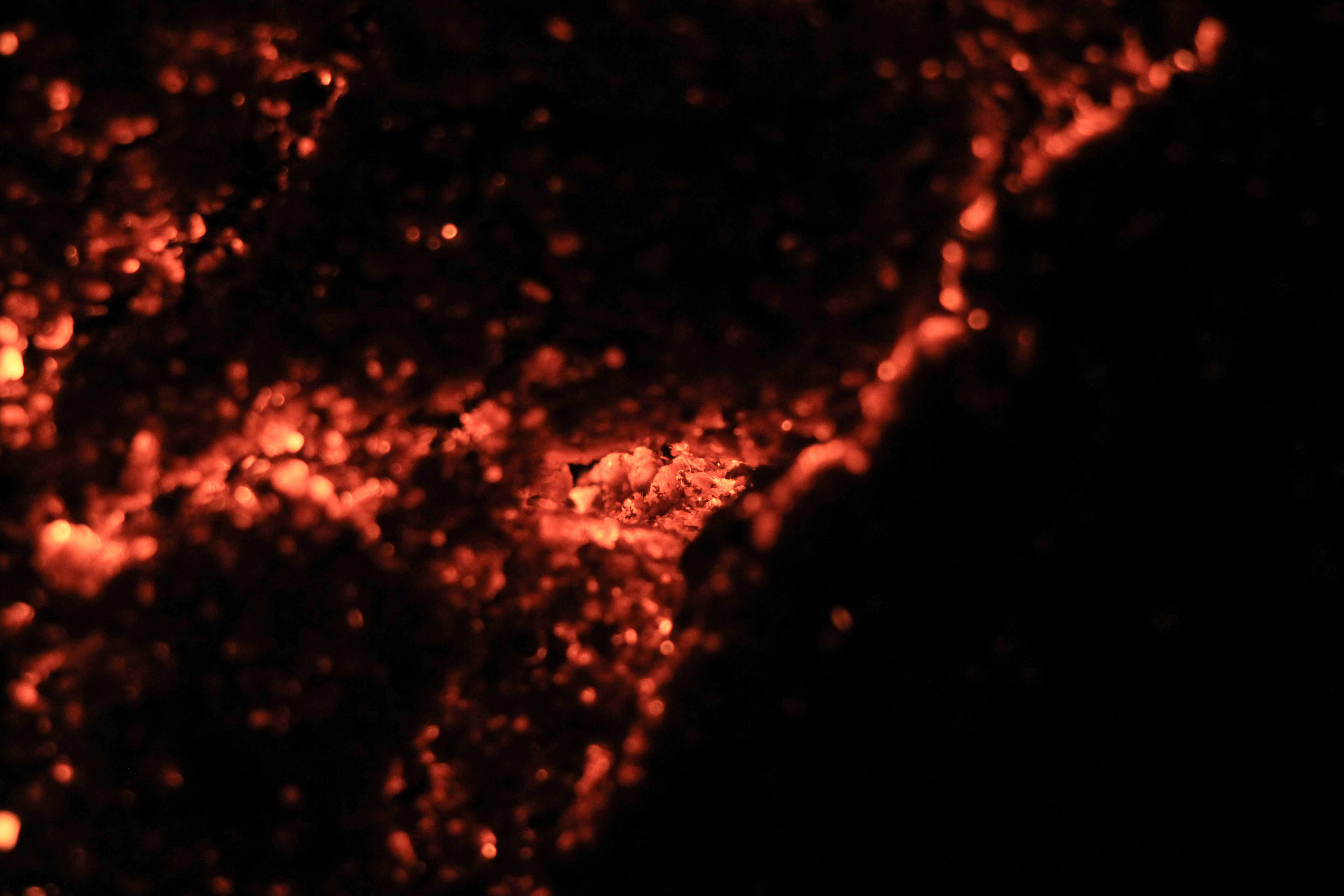 Glowing red hot coals photo
