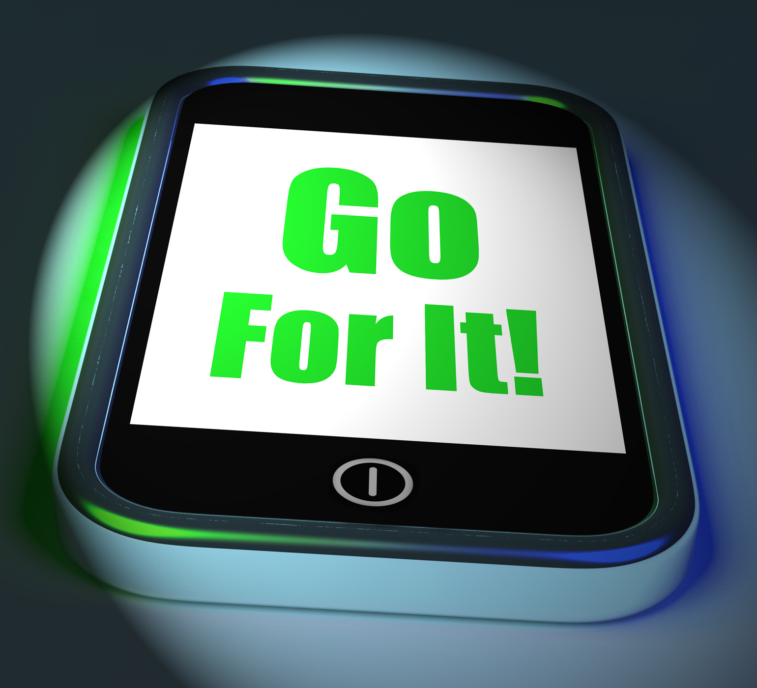 Go for it on phone displays take action photo