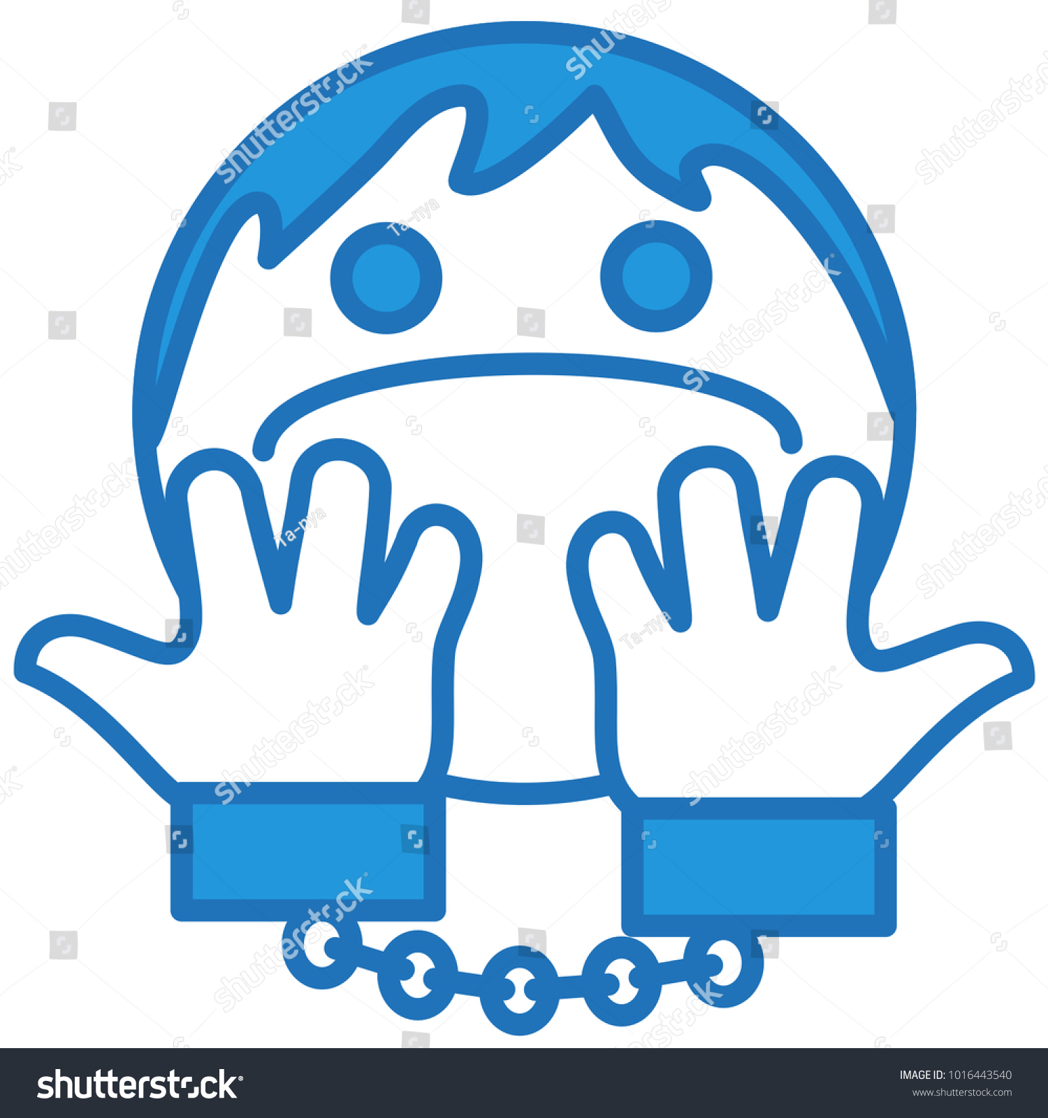 Emoji Handcuffed Man Showing His Hands Stock Vector HD (Royalty Free ...