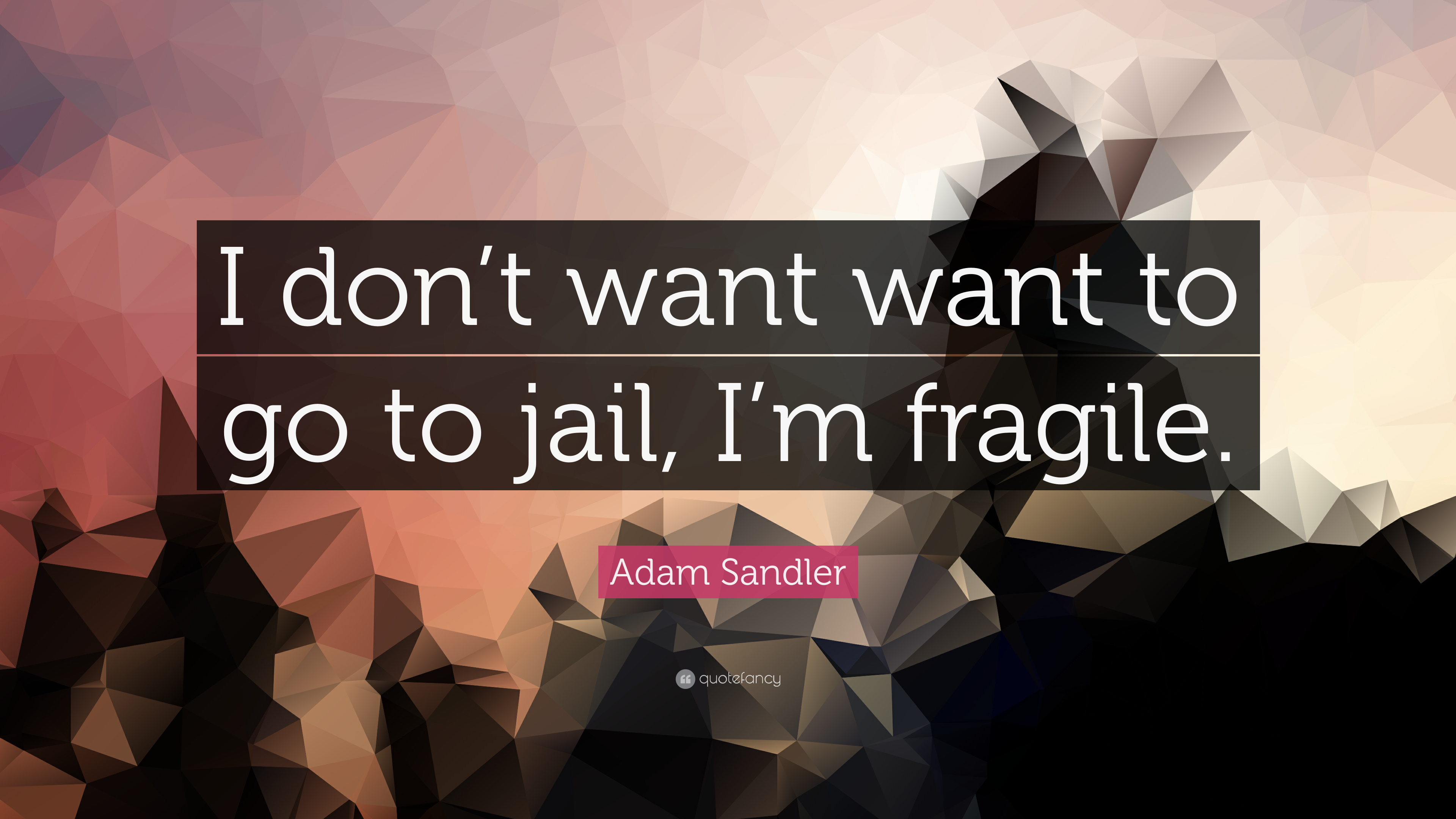 Adam Sandler Quote: “I don't want want to go to jail, I'm fragile ...