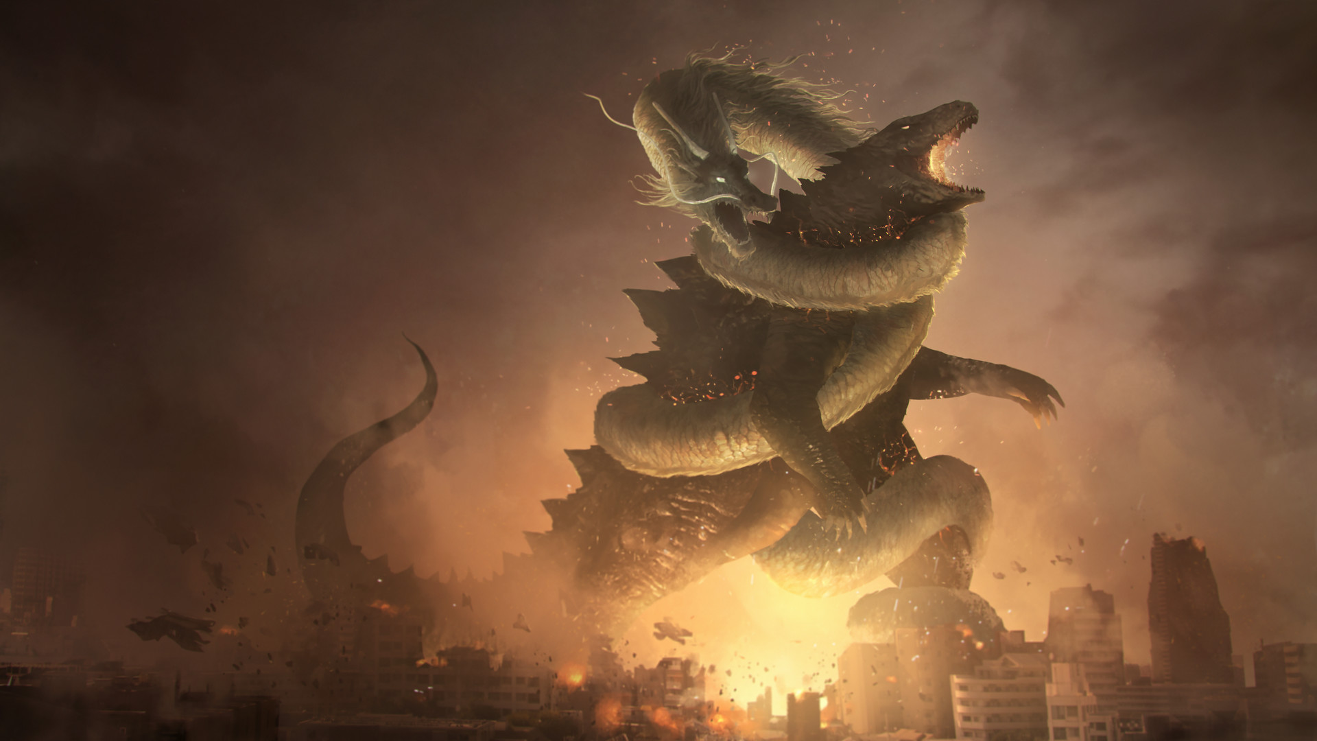ArtStation - Dragon vs Godzilla , Franklin Chan