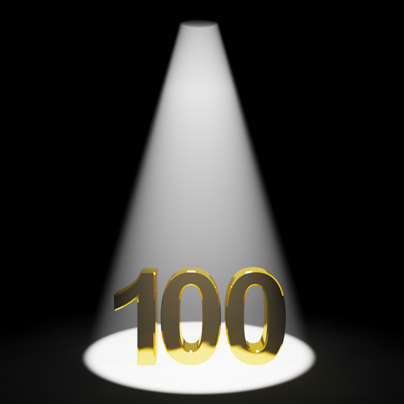 Gold 100th or one hundred 3d number representing anniversary or birthd photo