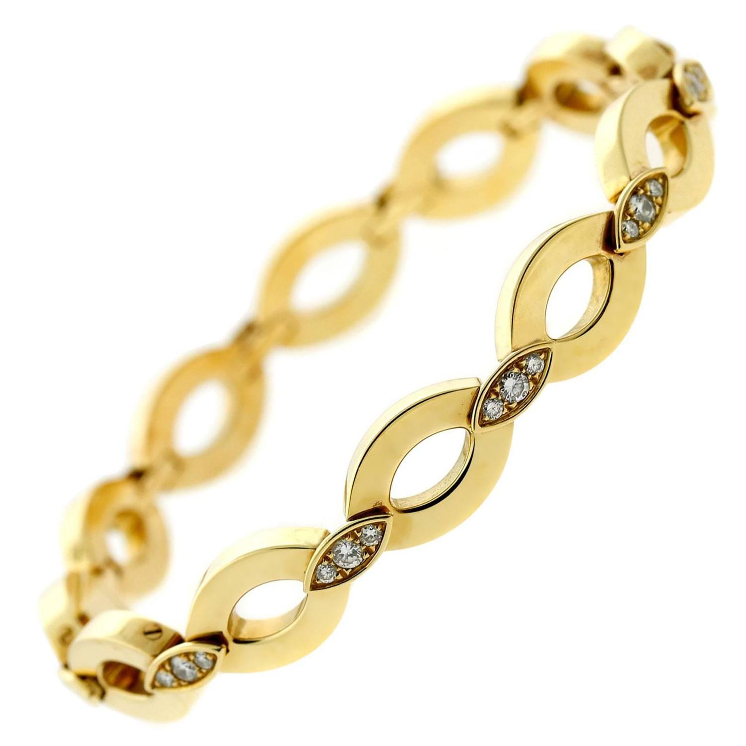 Cartier Diadea Diamond Gold Bracelet For Sale at 1stdibs