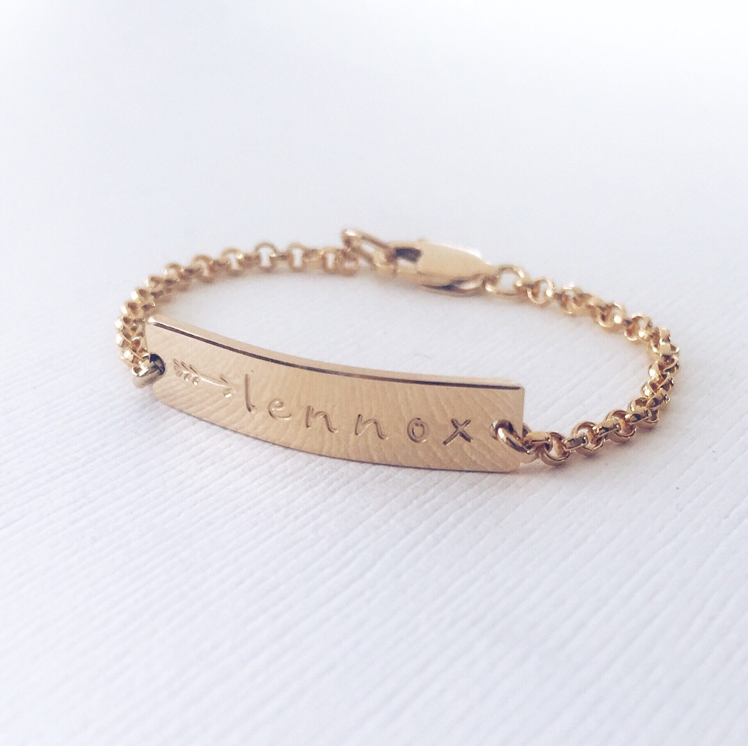 Personalized Baby Bracelet / Gold Rose Gold or Silver Bar
