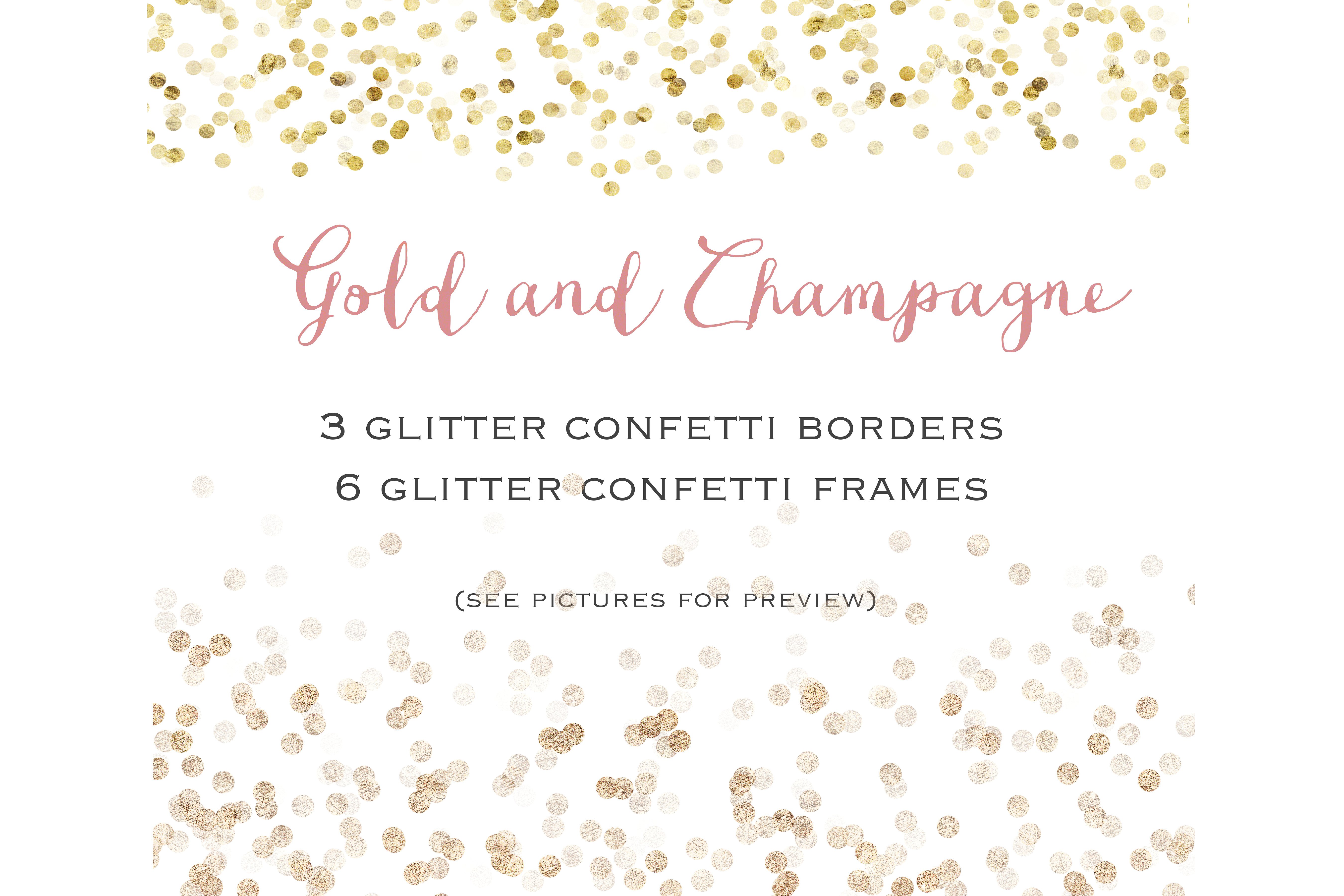 Gold glitter confetti set ~ Illustrations ~ Creative Market