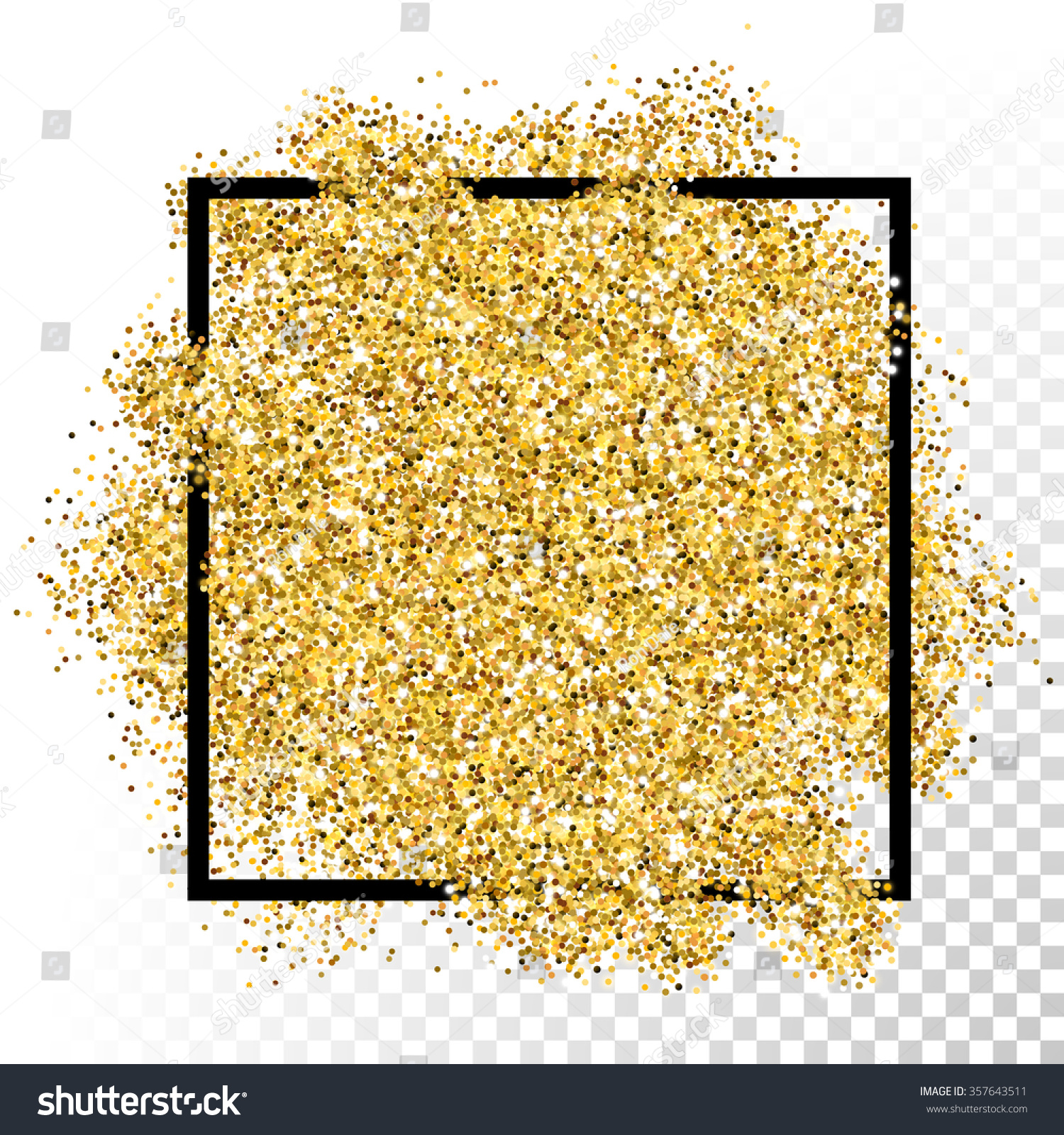 Vector Gold Glitter Background Border Frame Stock Vector 357643511 ...