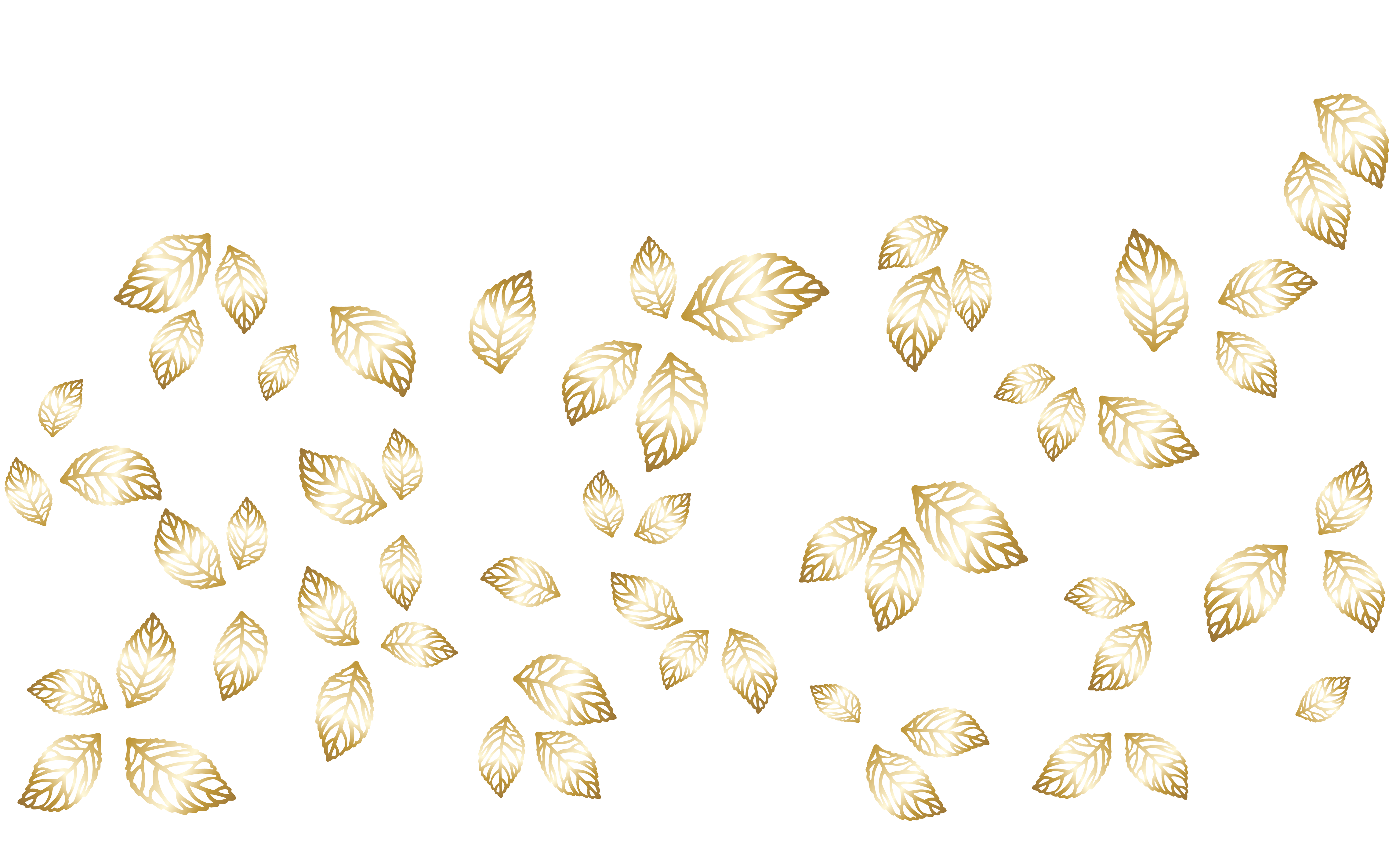 Golden Decorative Leaves Vector PNG Clipart | Gallery Yopriceville ...