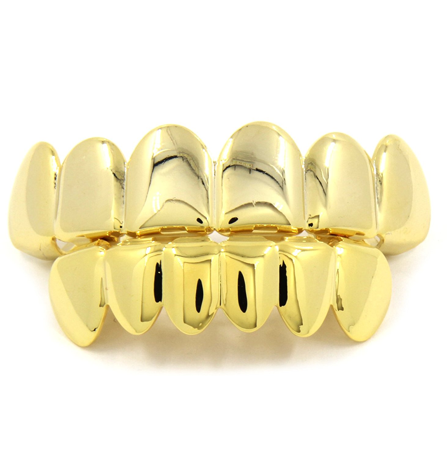 Amazon.com: New Custom Fit 14k Gold Plated Hip Hop Teeth Grillz Caps ...