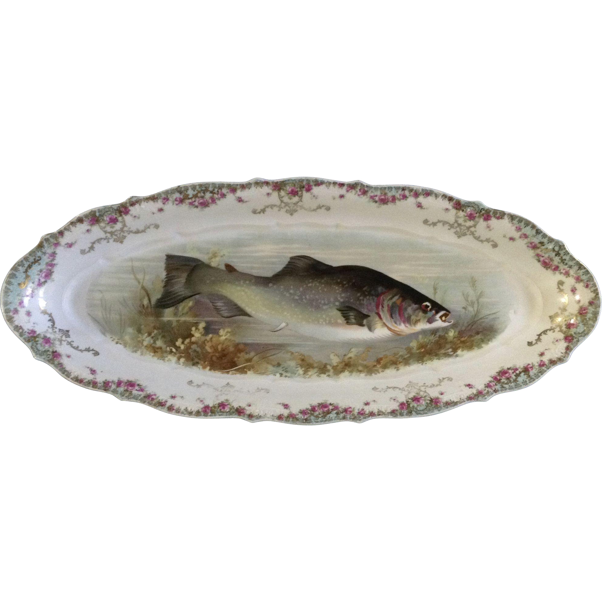 Antique Carl Tielsch Fish CT Germany Porcelain Serving Platter 21-1 ...