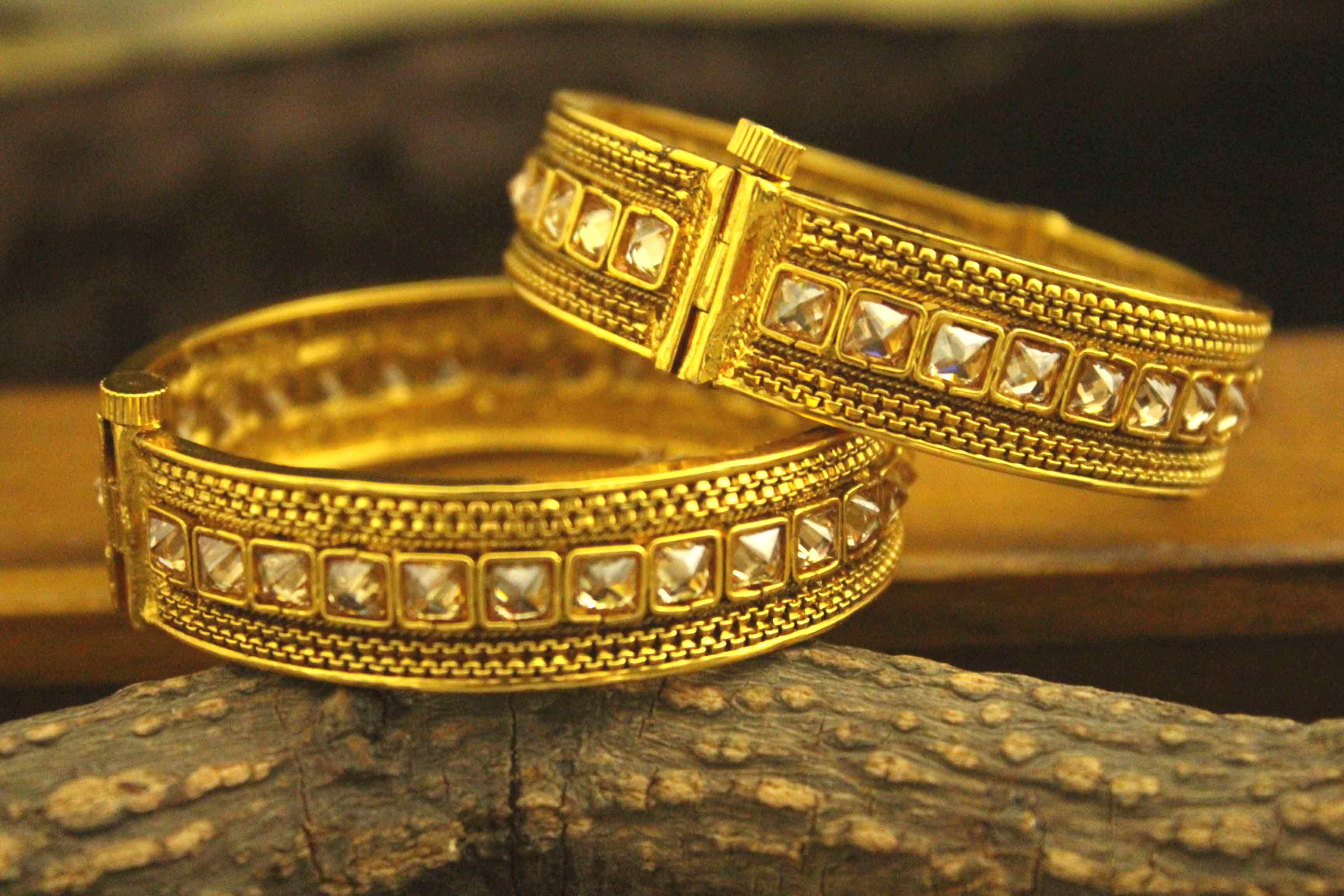 Golden Bangle 14 - Dwarkesh Jewels