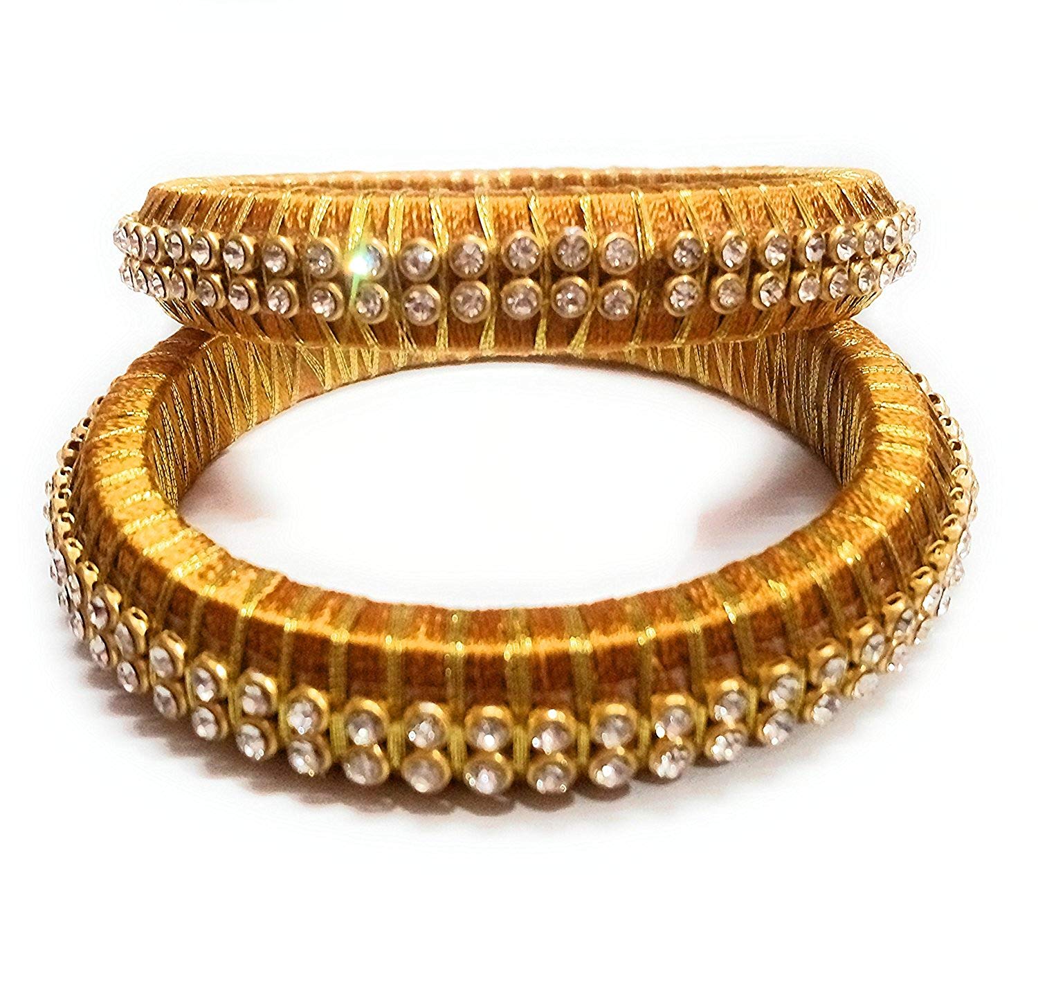 Buy PG Gold Silk Thread Bangle Set for Women Online at Low Prices in ...