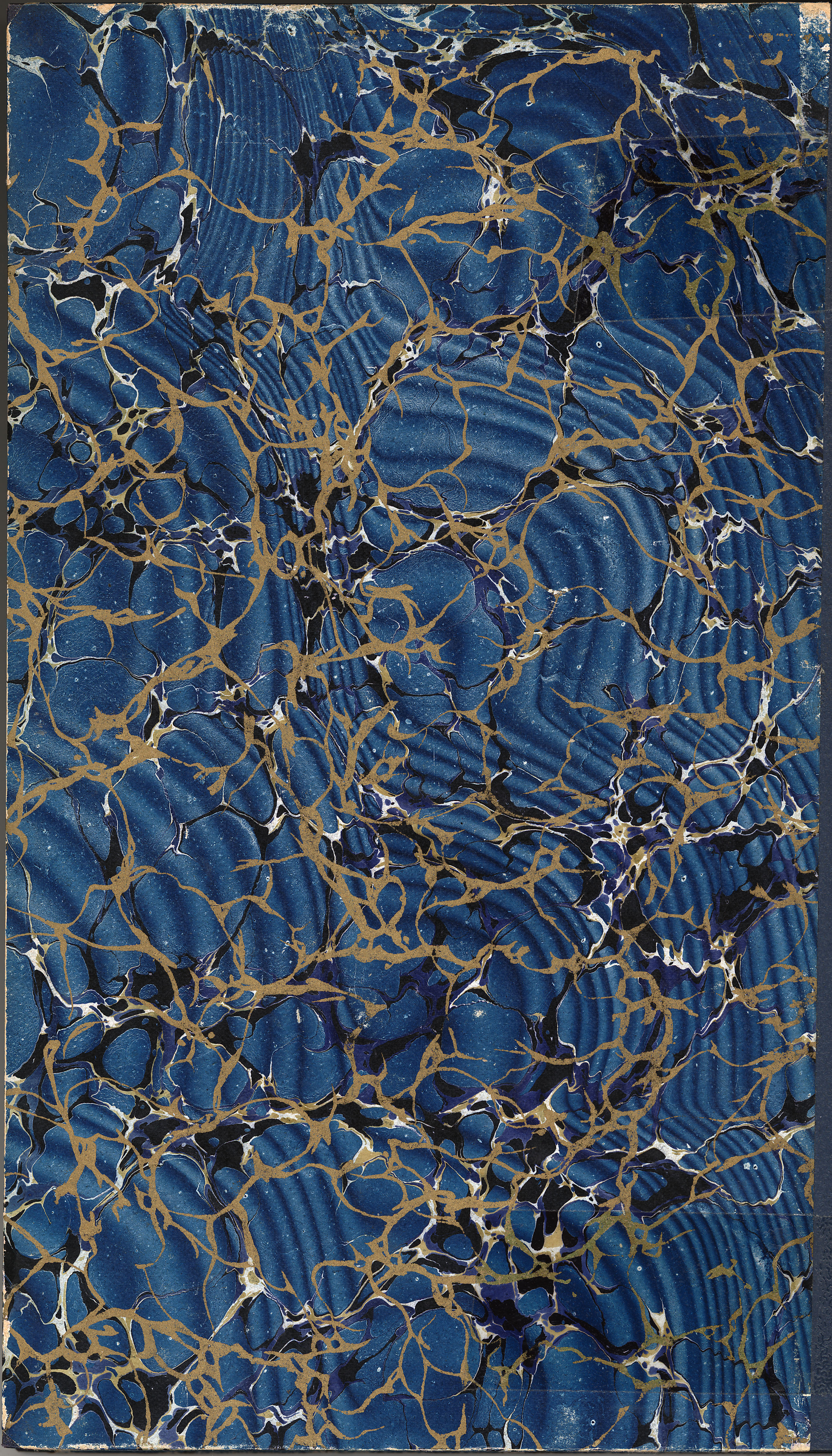 File:Blue and golden paper marbling, book back cover, Germany ...