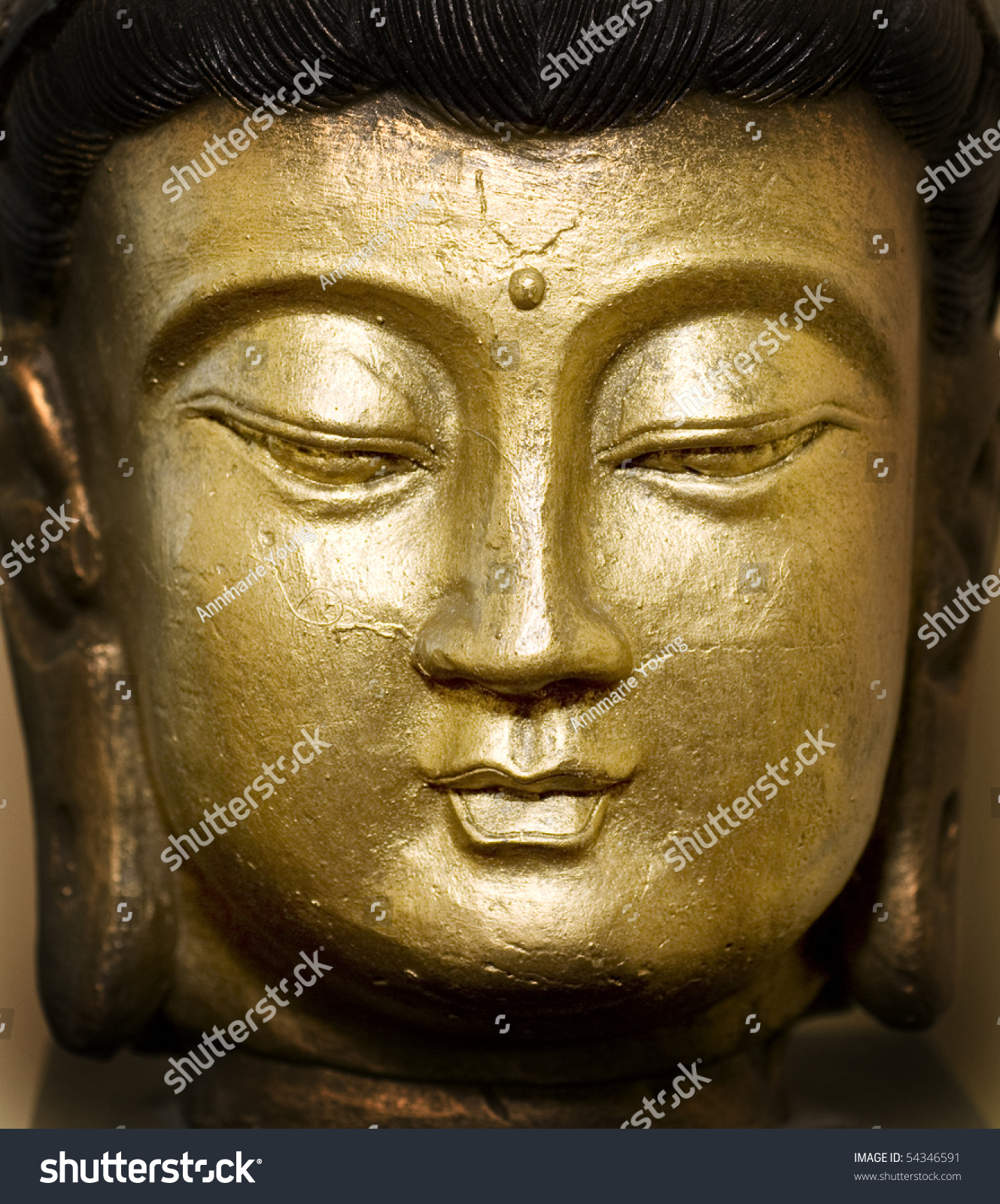 Golden Buddha Face Statue Stock Photo 54346591 - Shutterstock