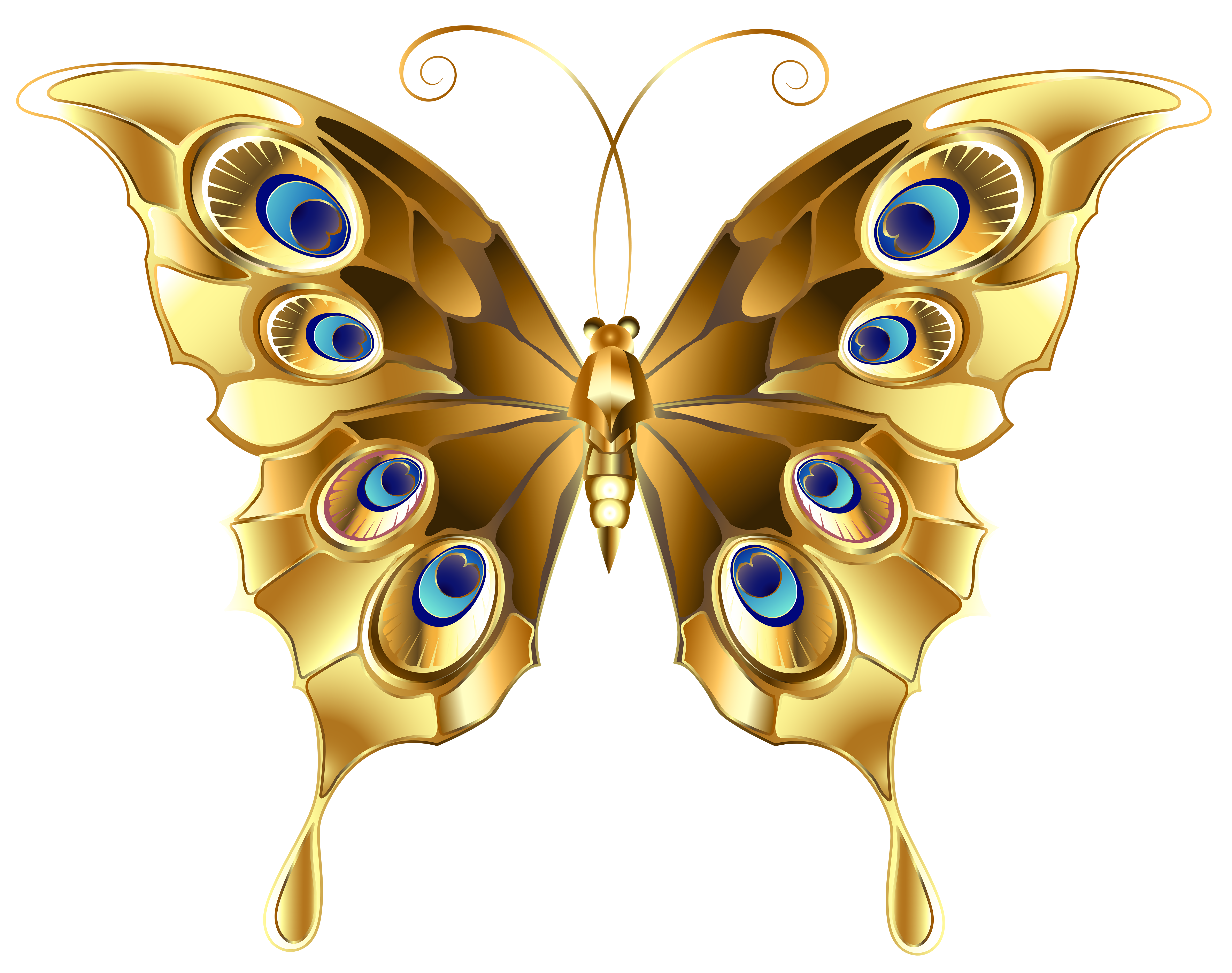 Gold Butterfly PNG Clip Art Image | Gallery Yopriceville - High ...