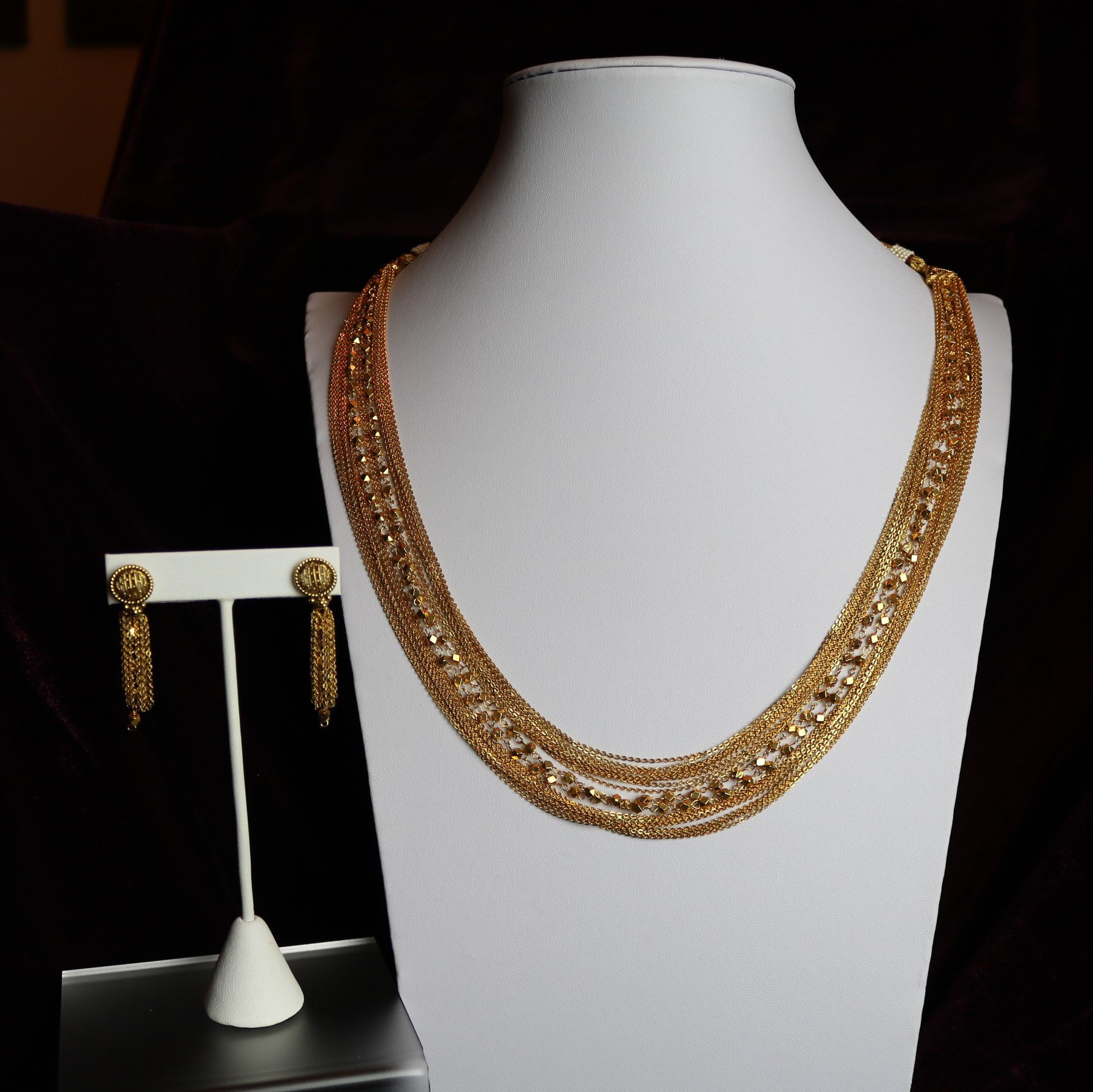 Golden Chain Mala Necklace Set – Libaas-e-Almas