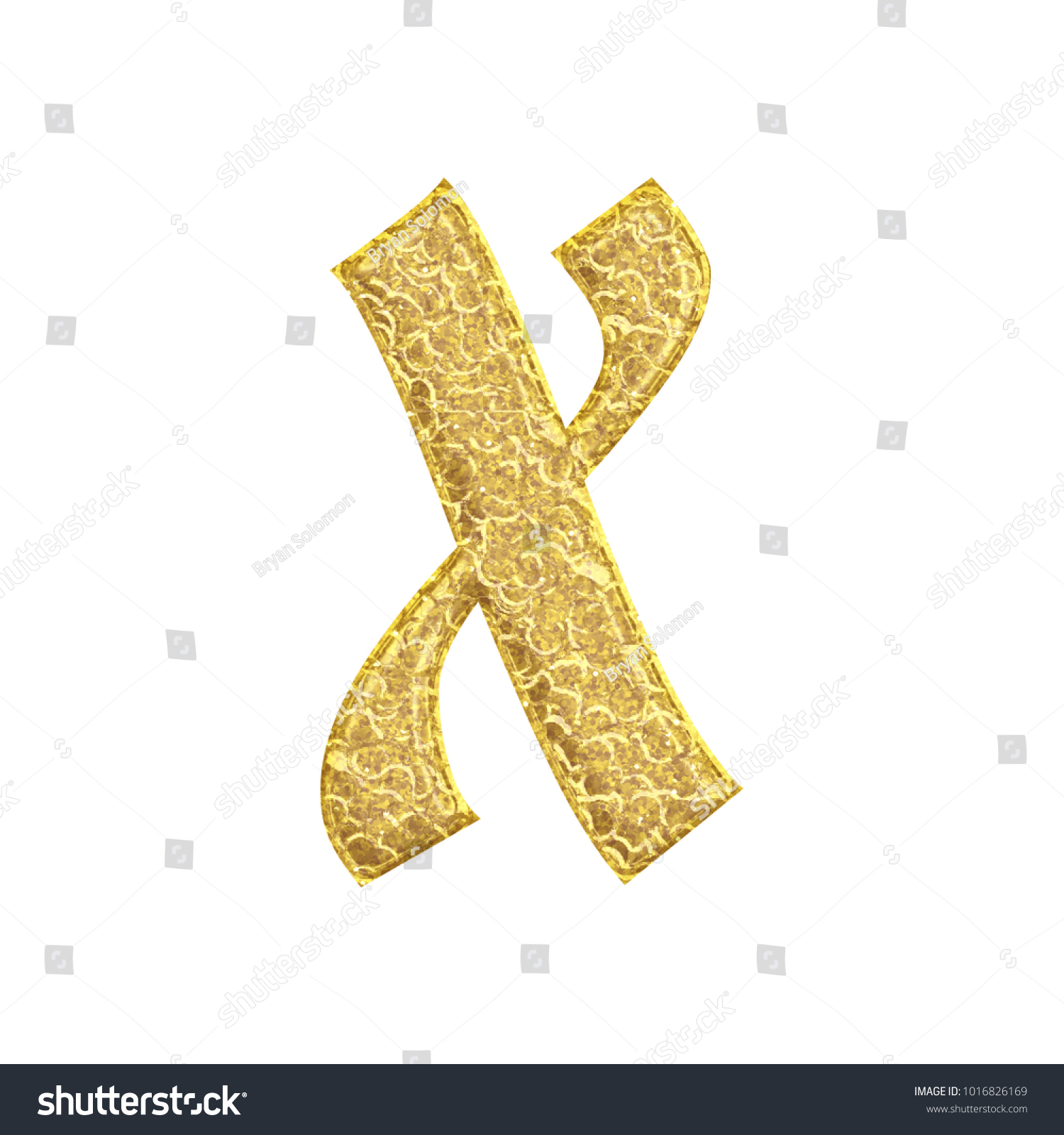 Aged Gold Rough Cracked Golden Lowercase Stock Illustration ...
