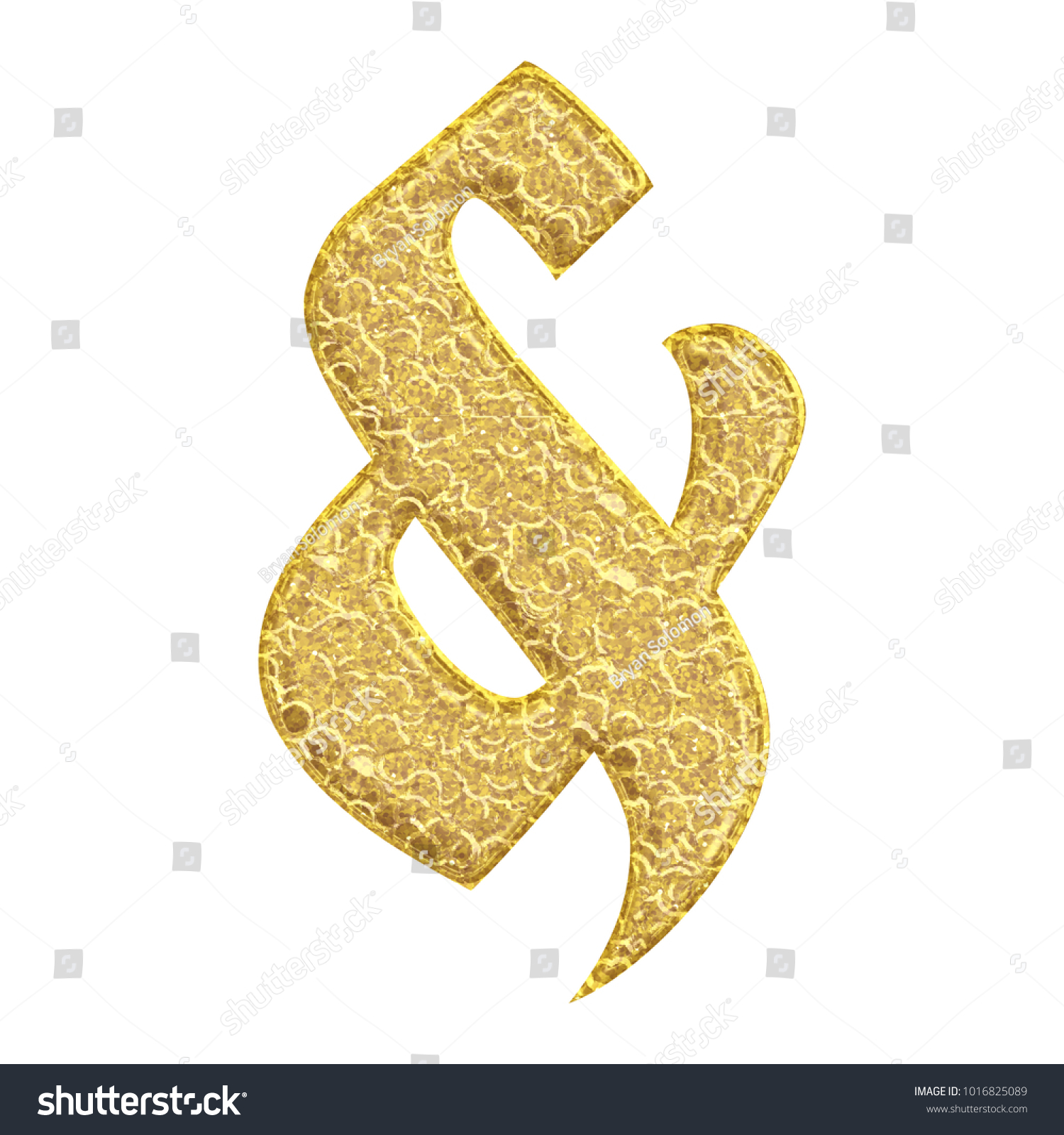 Aged Gold Rough Cracked Golden Ampersand Stock Illustration ...