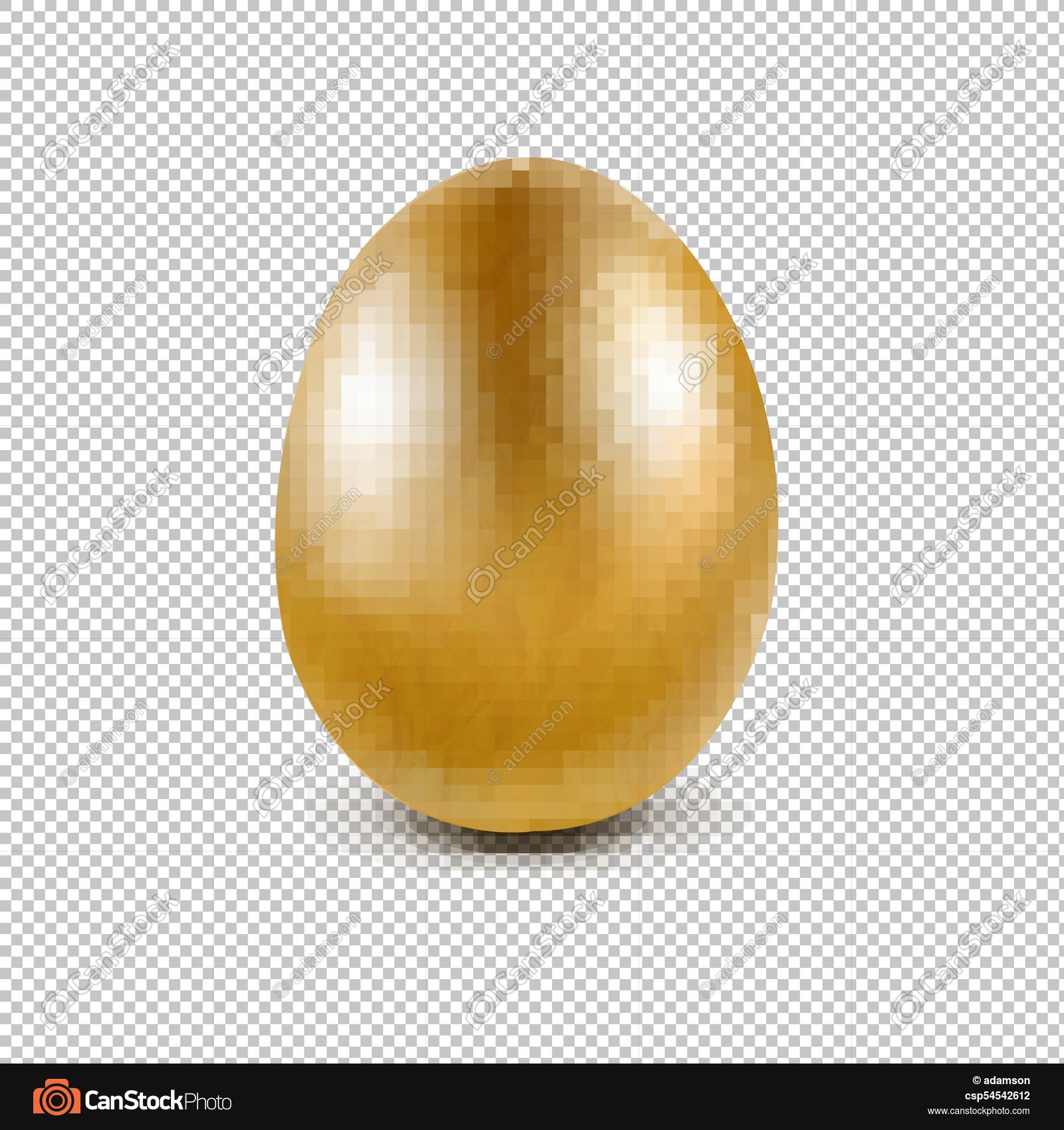 Golden egg isolated transparent background with gradient... vector ...