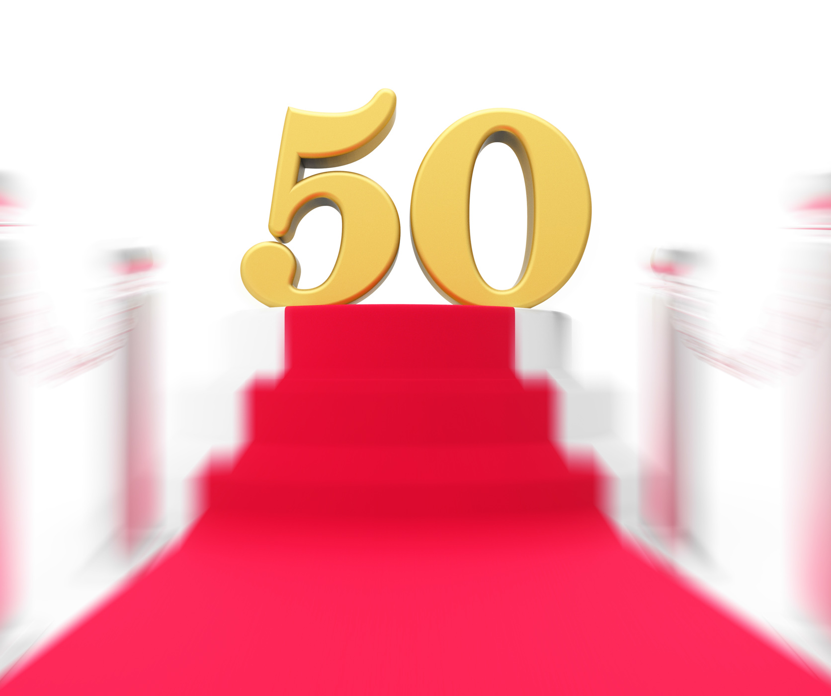 Golden fifty on red carpet displays fiftieth cinema anniversary or rem photo