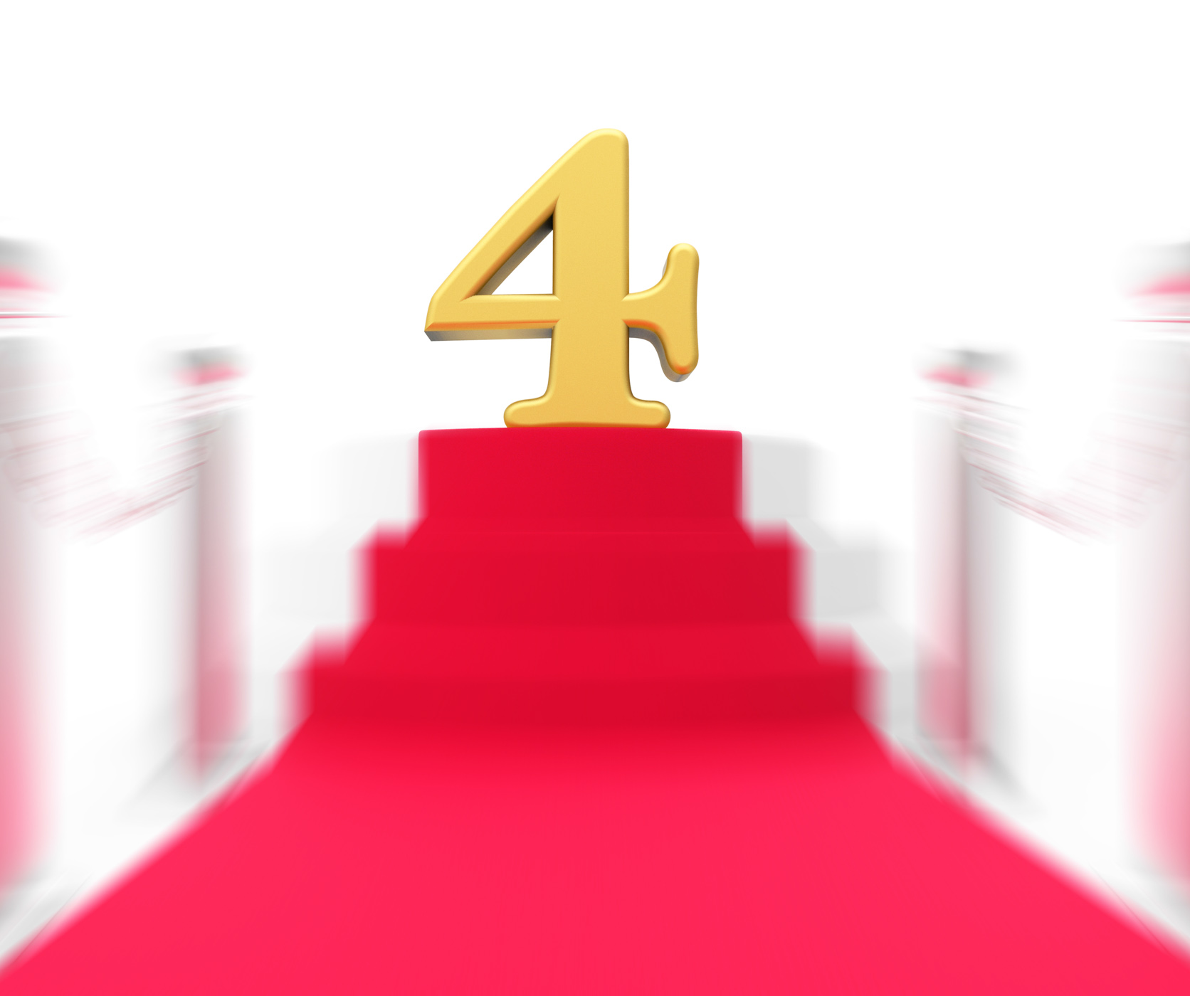Golden four on red carpet displays elegant film event or celebration photo