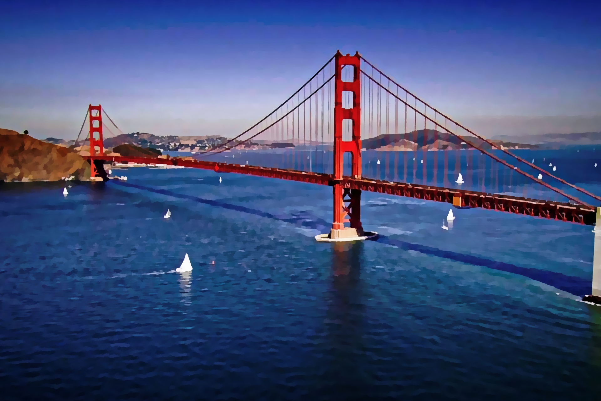 Golden Gate Bridge Painting Free Stock Photo - Public Domain Pictures