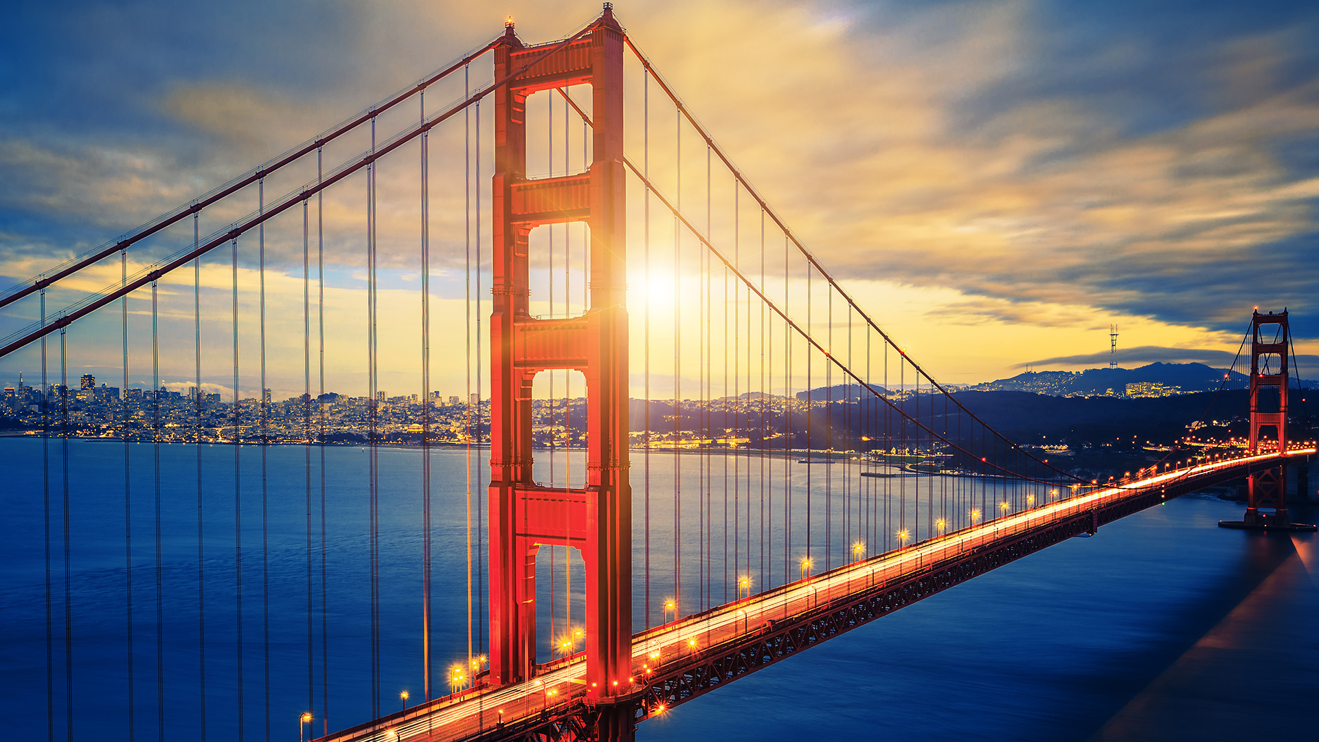 Wallpaper Golden Gate Bridge, Sunset, HD, World, #2492