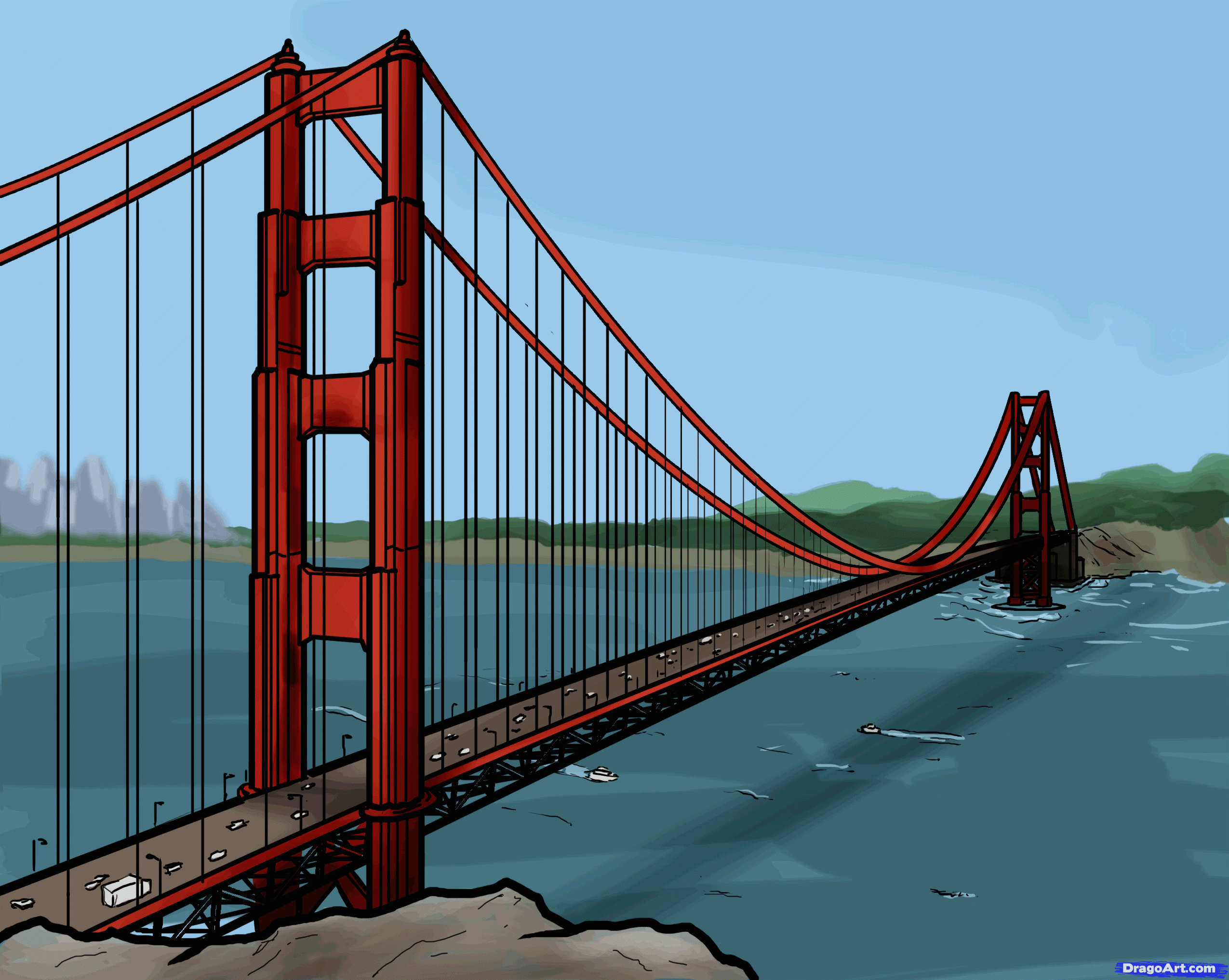 Golden Gate Bridge Illustration HD Wallpaper, Background Images