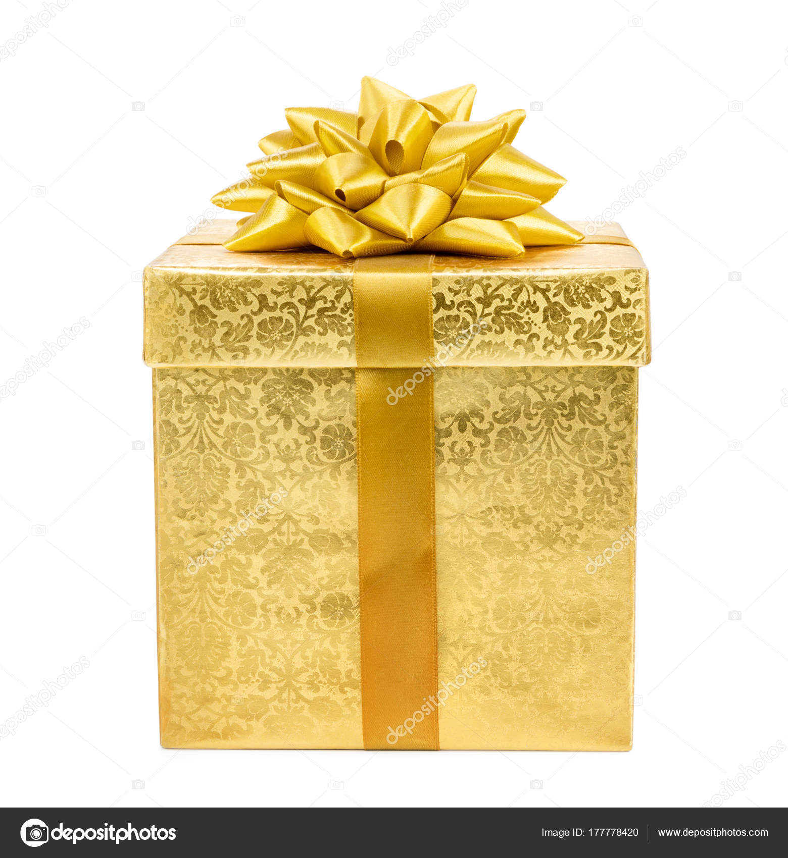 Golden Gift Box Isolated White Background — Stock Photo © Timmary ...