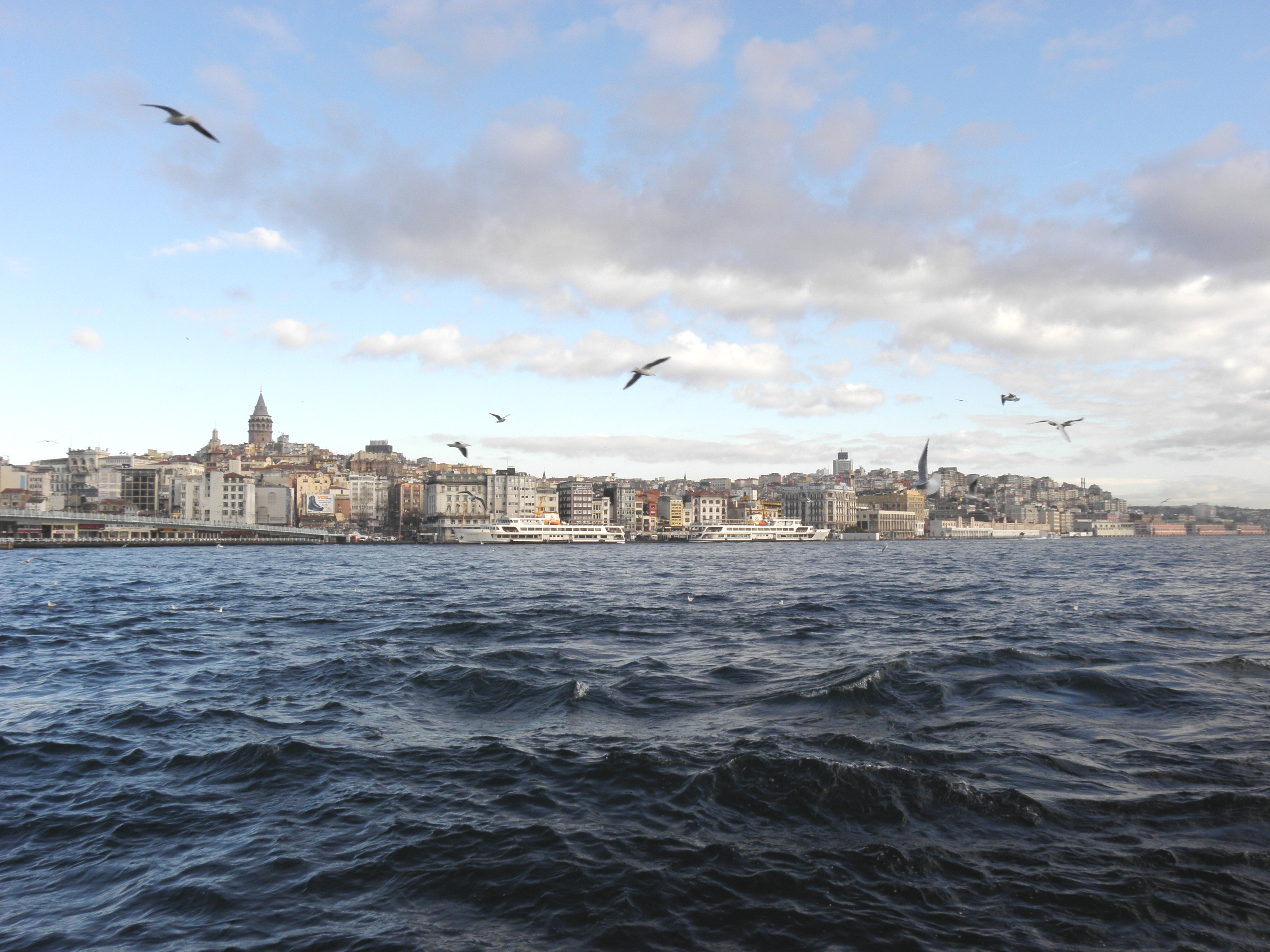 Golden horn and galata tower in istanbul photo