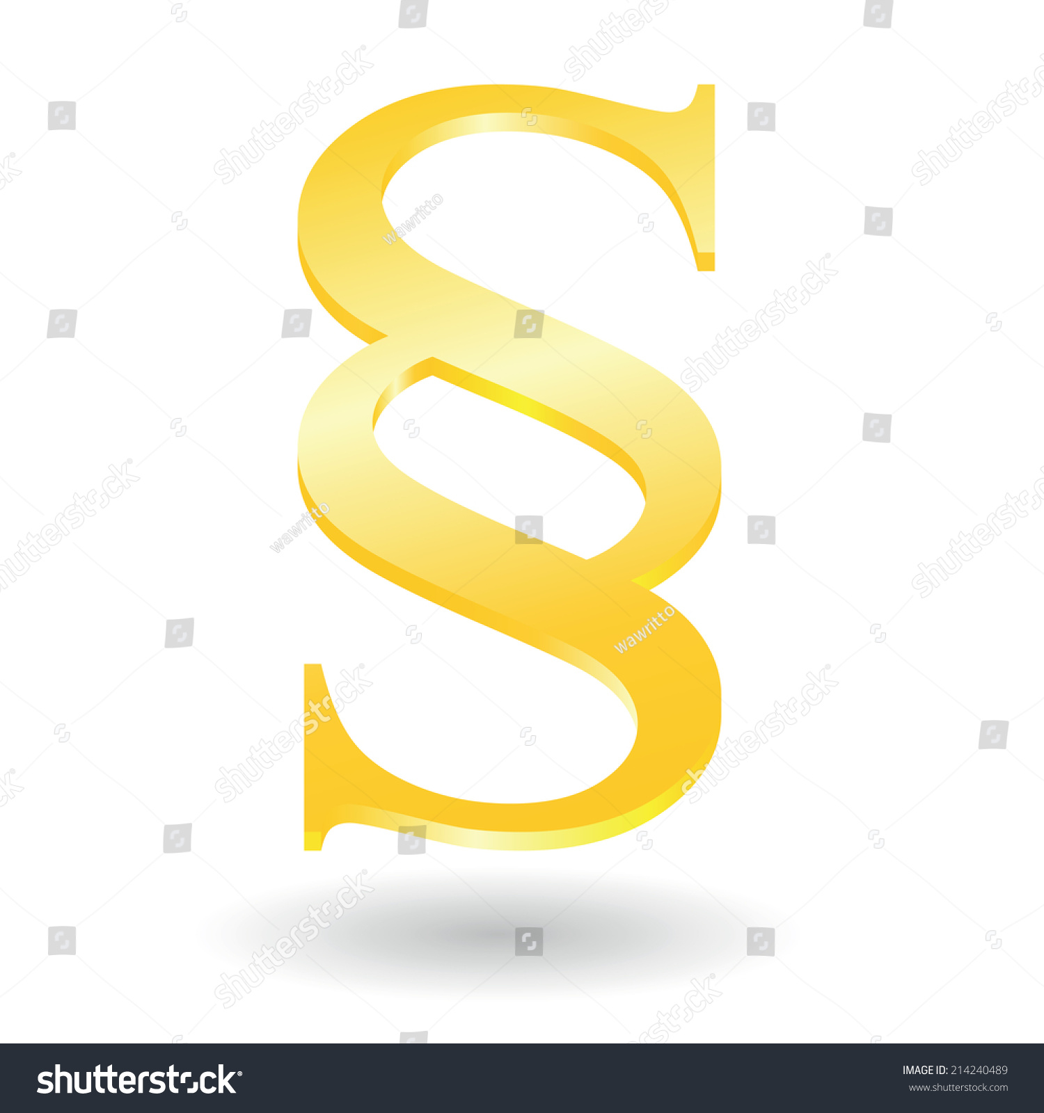Golden Paragraph Symbol Isolated On White Stock Vector 214240489 ...