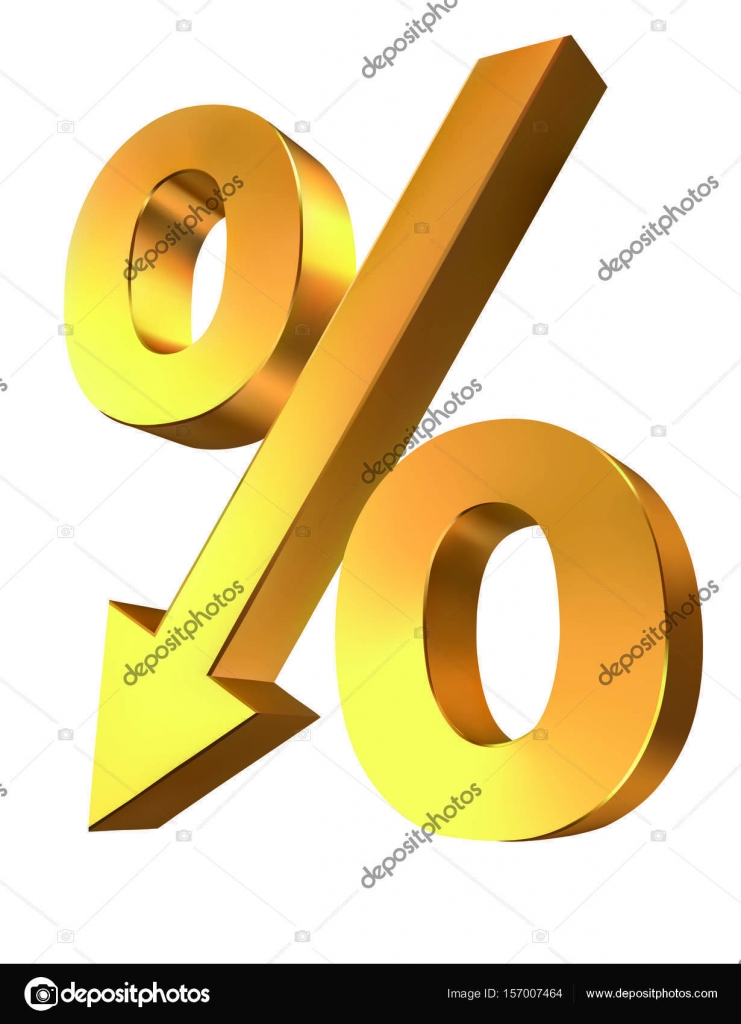 Golden Percentage Sign on a white background — Stock Vector ...