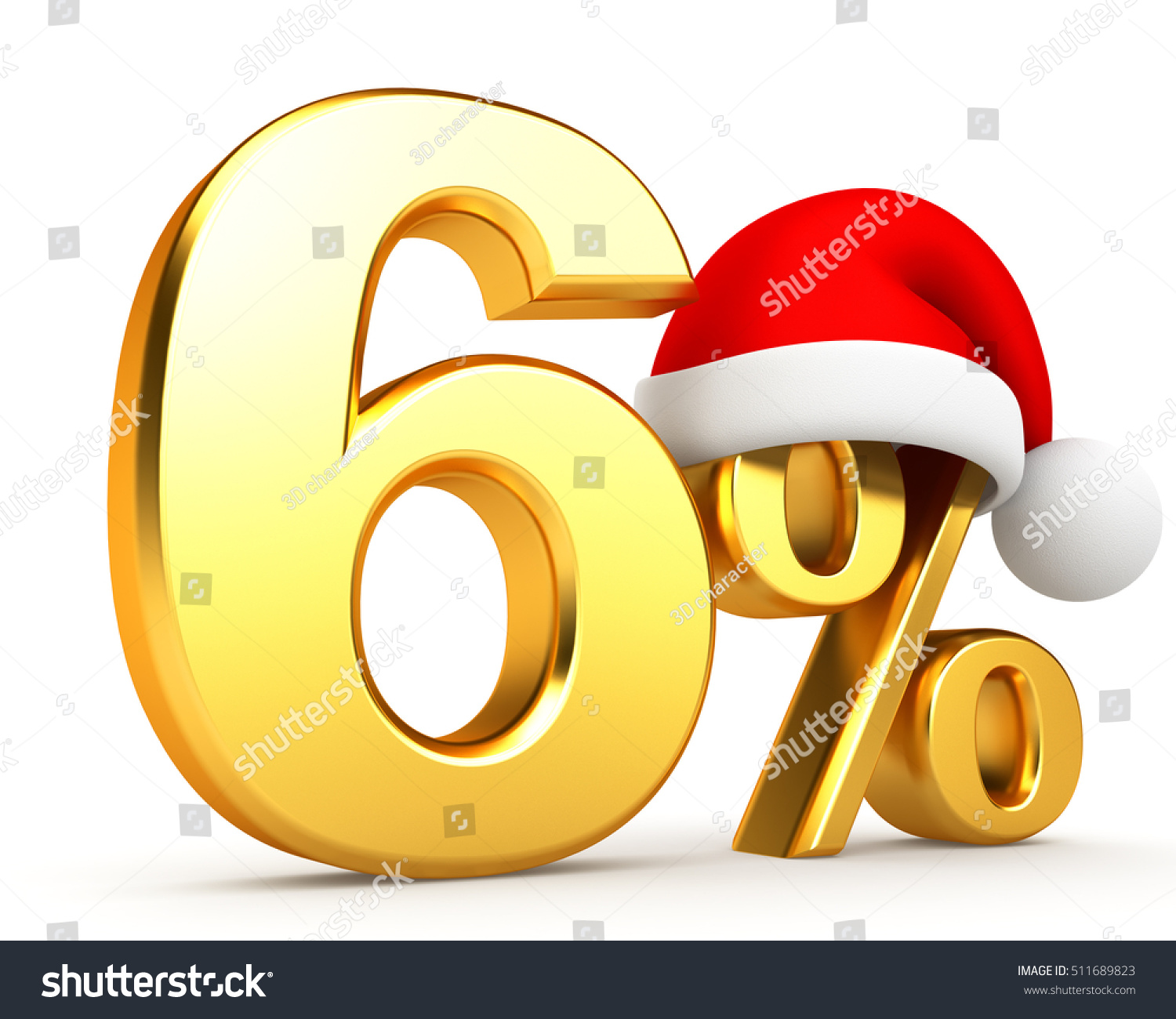 Golden Percentage Red Hat On White Stock Illustration 511689823 ...