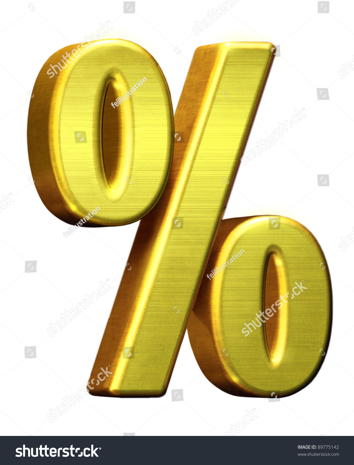 Metal Golden Percent Percentage Symbol Isolated Stock Illustration ...