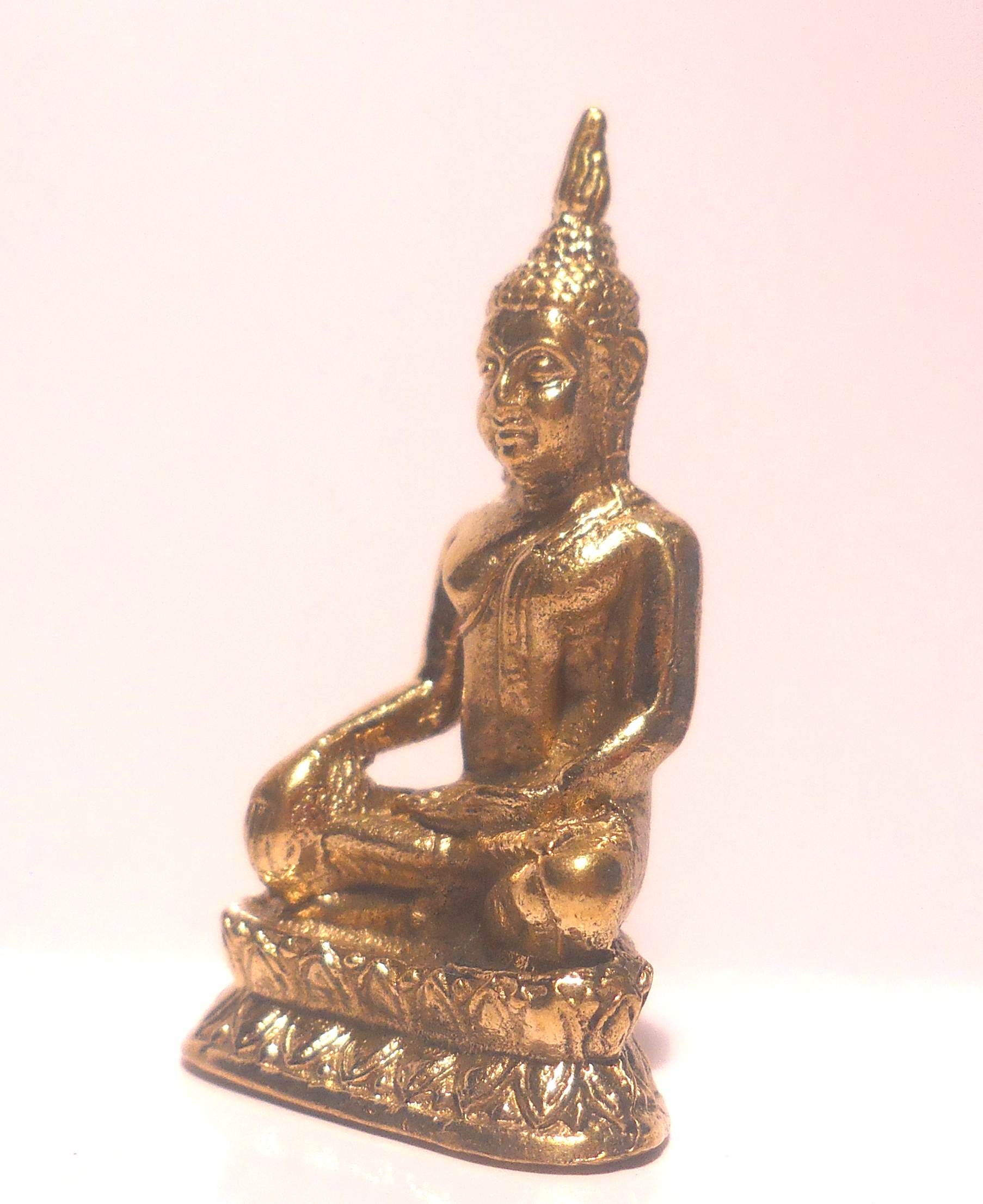Small 1.5″ Detailed Tibetan Earth Touching Buddha Deity Golden ...