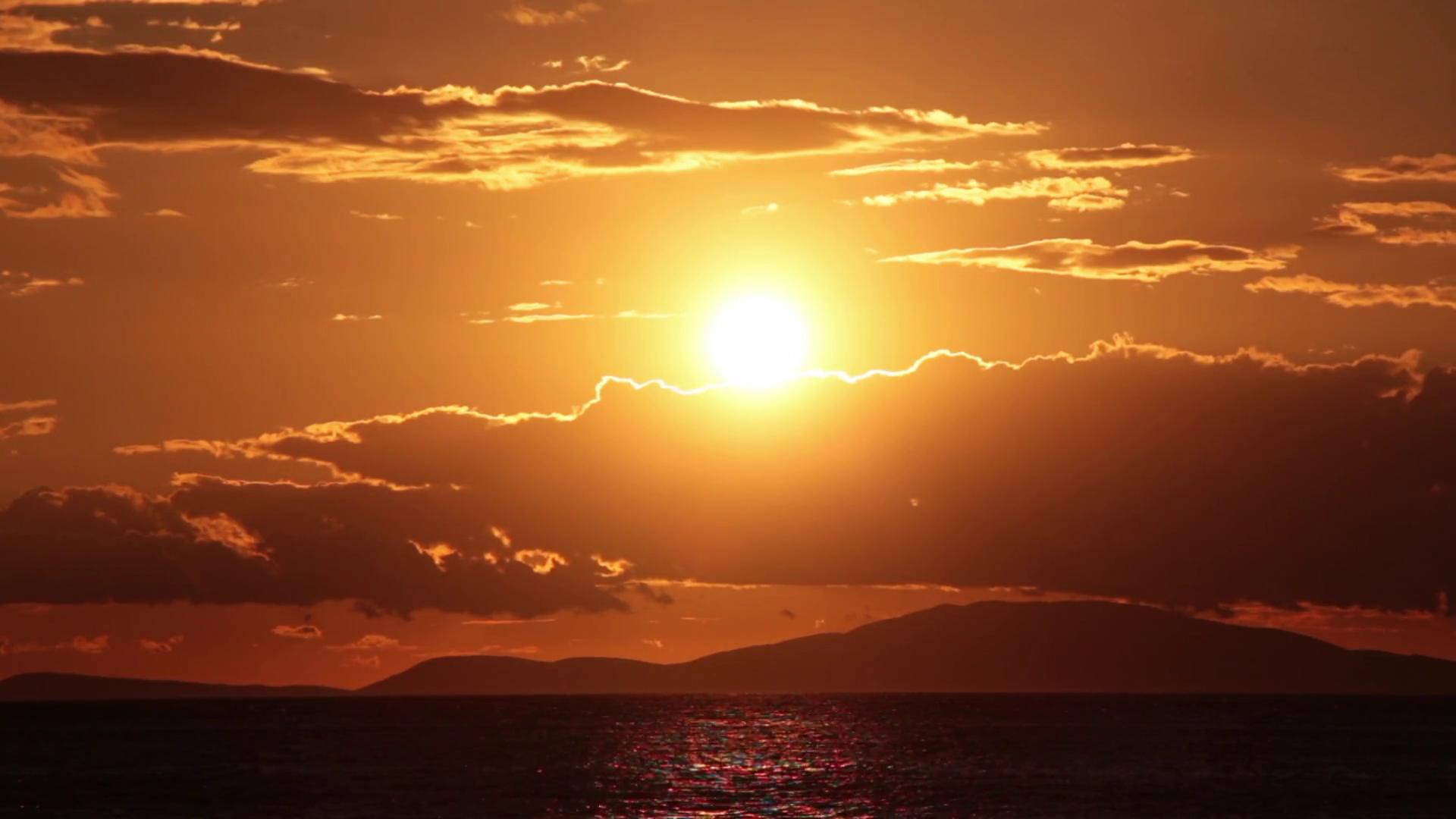 Beautiful Golden Sunset Sea Islands Clouds 3 Stock Video Footage ...