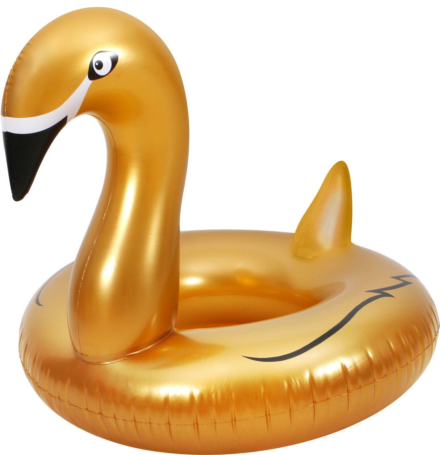 Inflatable Giant Gold Swan Ring Float Swimming Pool Tube Lounge Raft ...