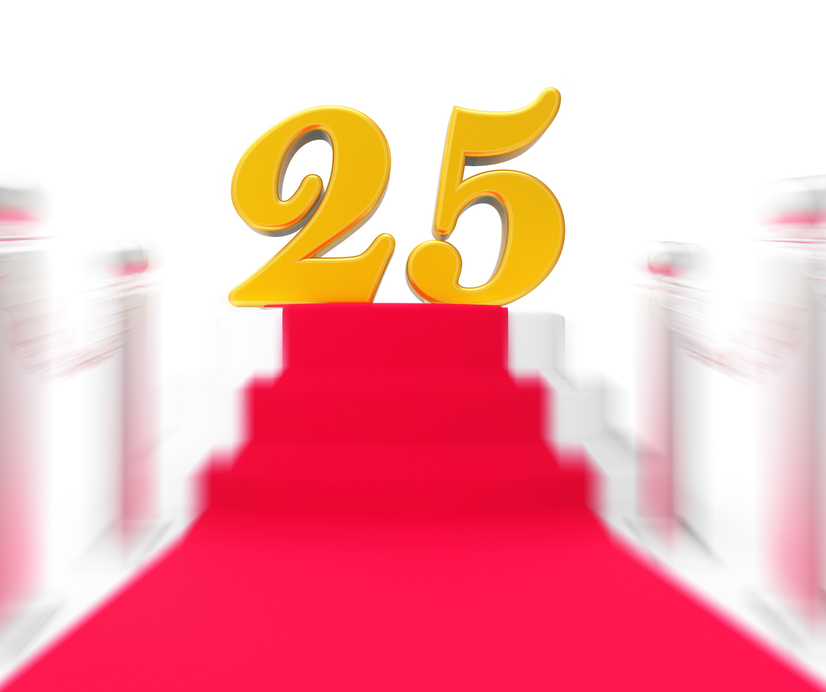 Golden twenty five on red carpet displays twenty fifth anniversary rec photo