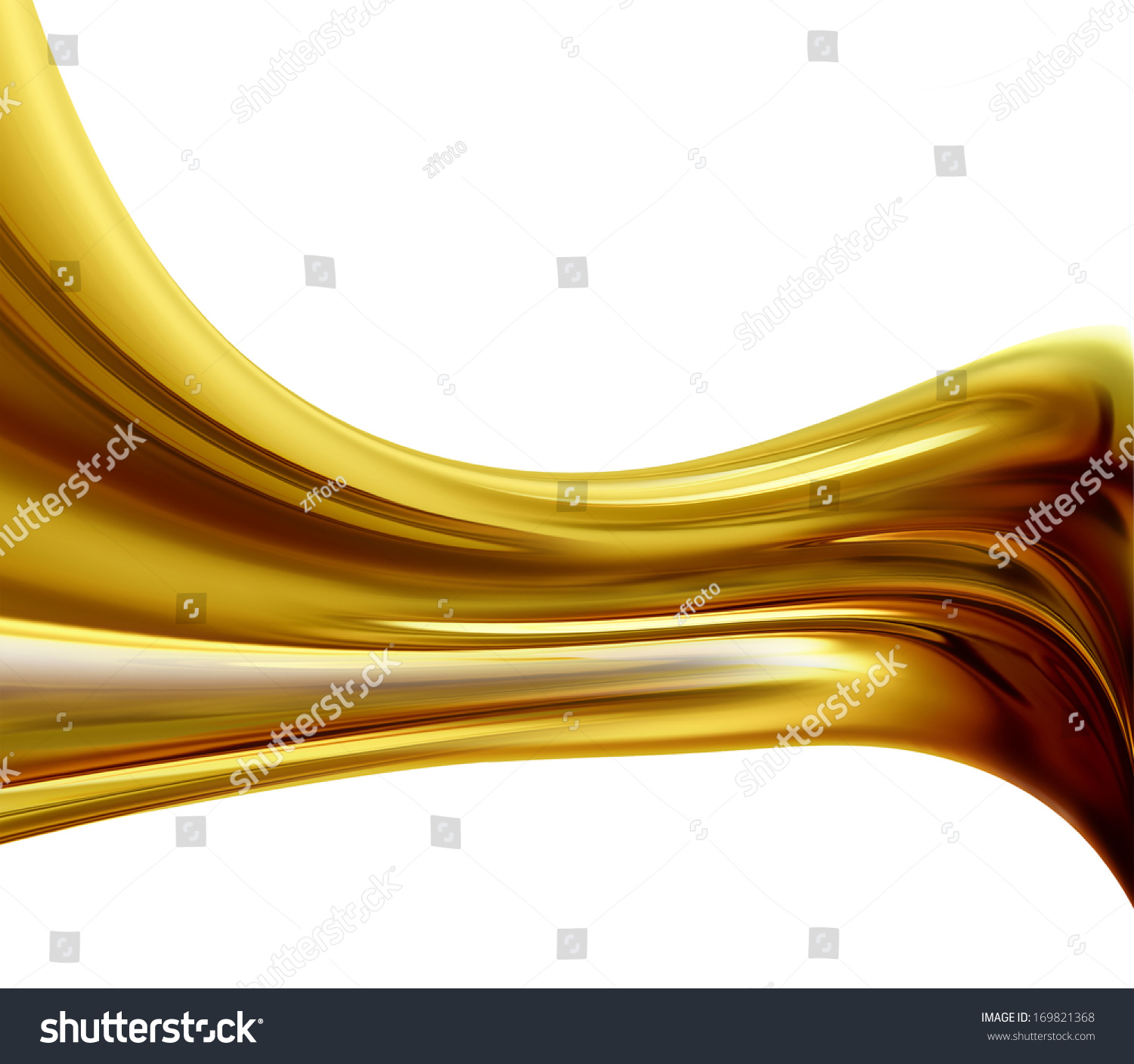 Abstract Golden Wave On White Background Stock Illustration ...