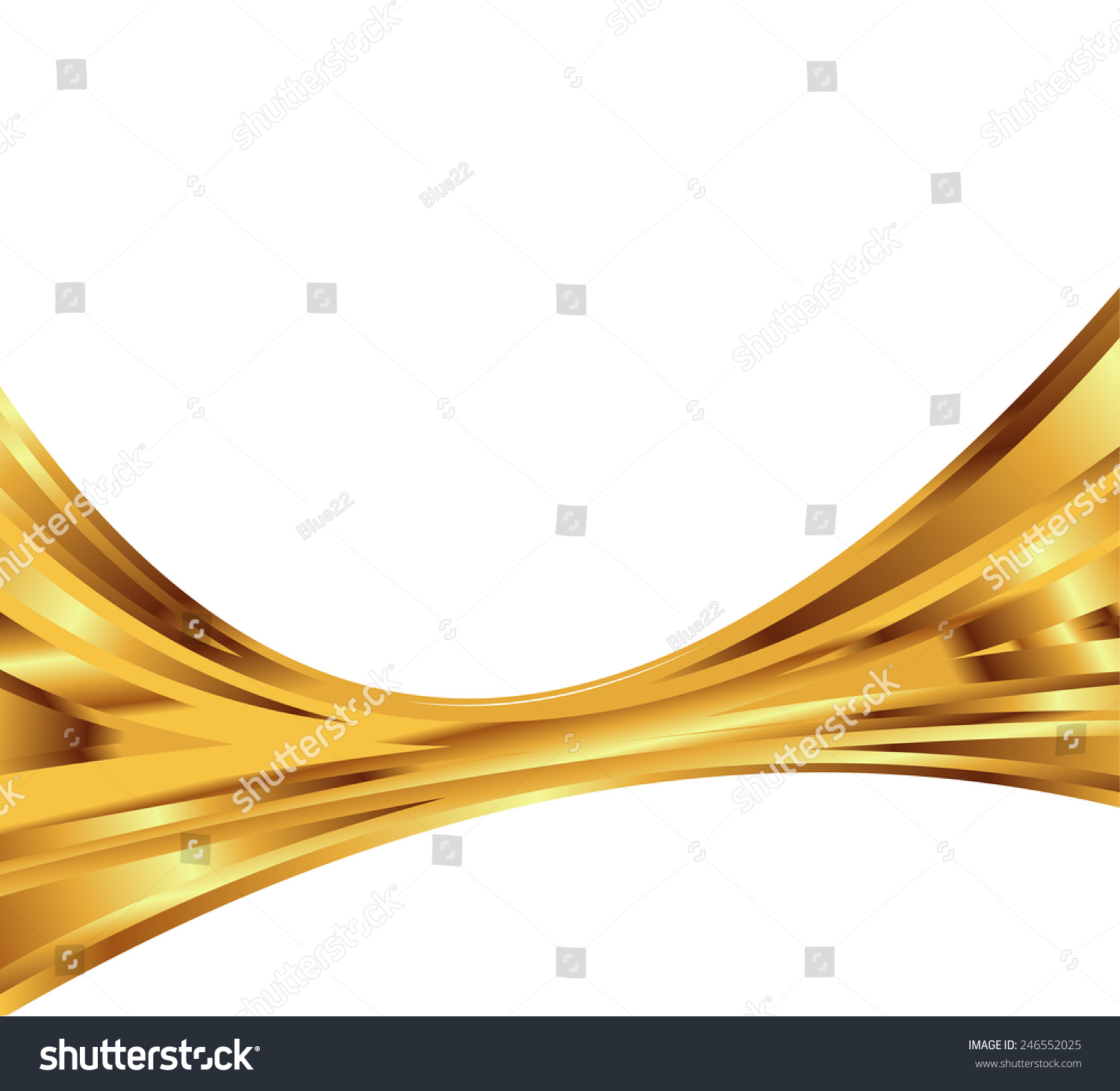 Golden Wave Abstract Background On White Stock Illustration ...