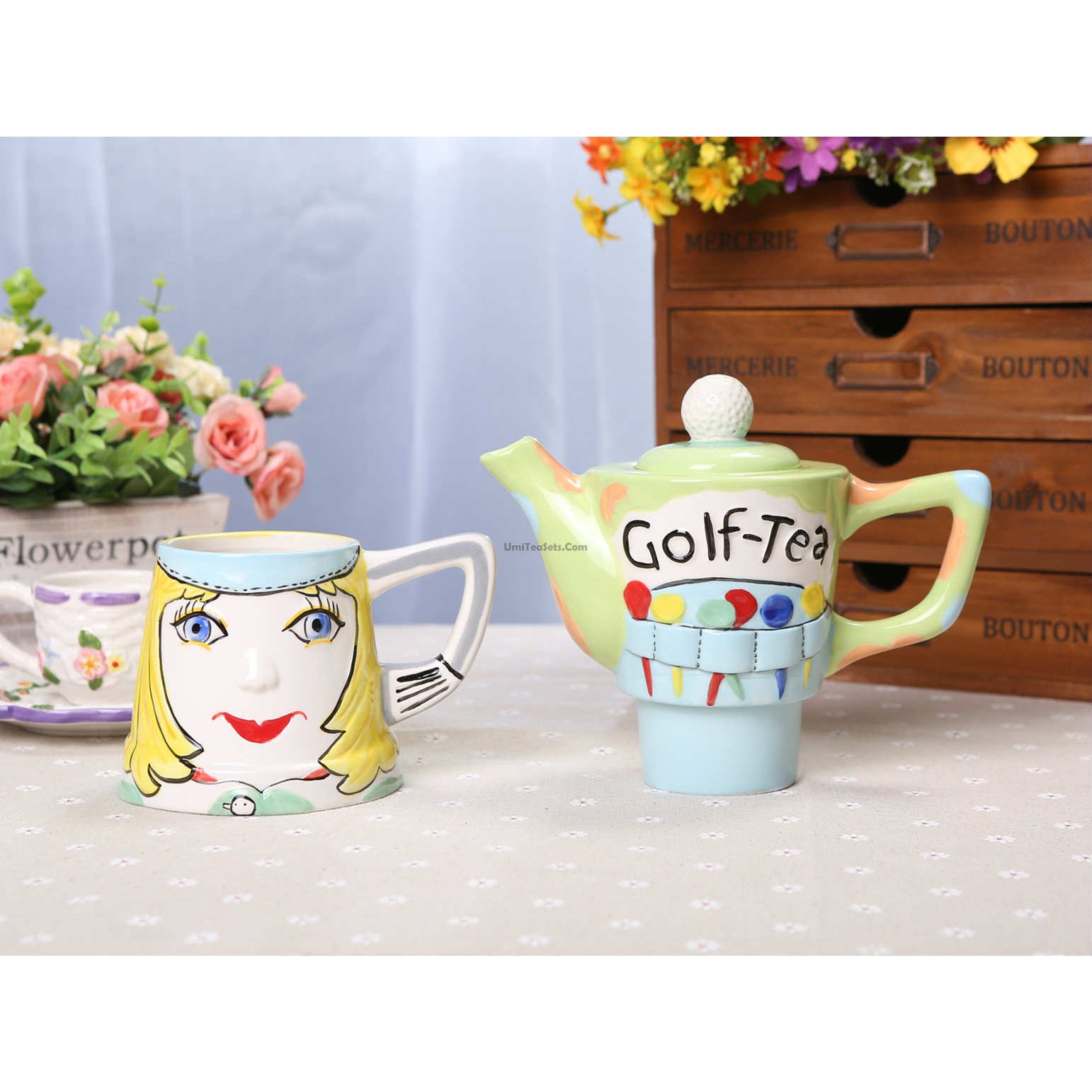 Cubism Art Golf-tea Funny Teapot - UmiTeaSets.com