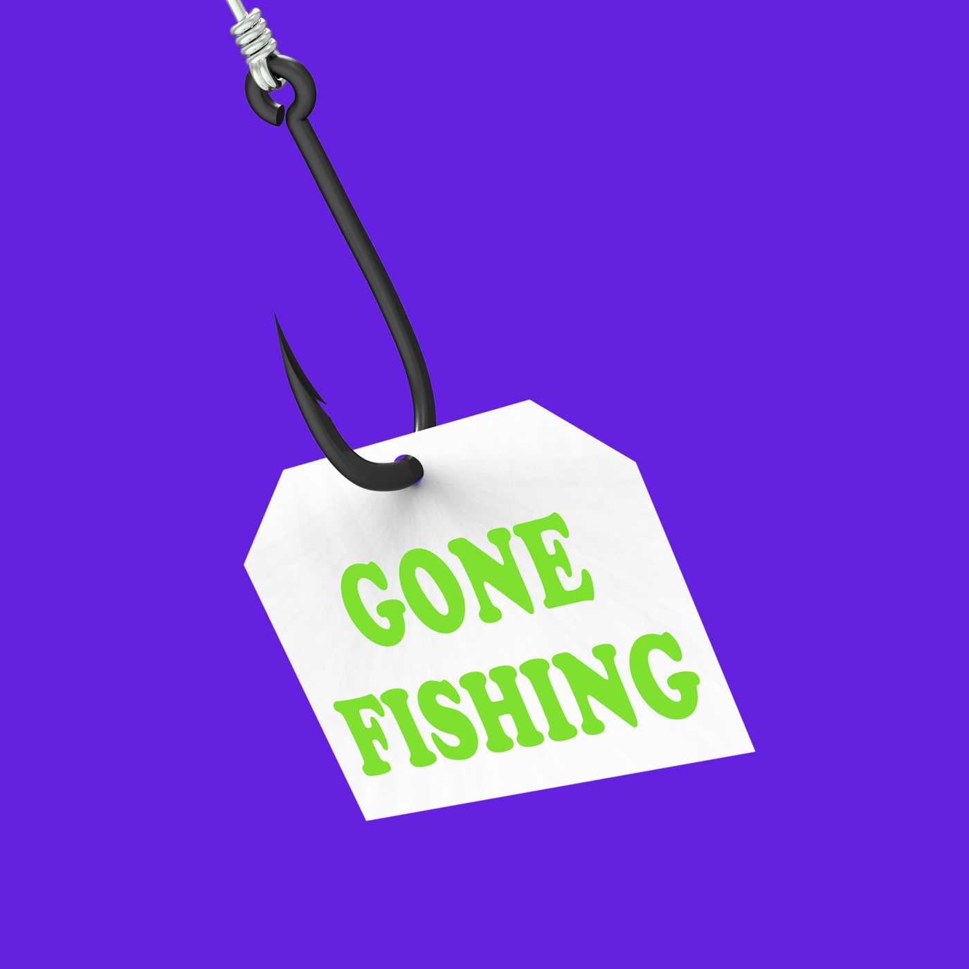 Gone fishing on hook shows relaxing get away and recreation photo