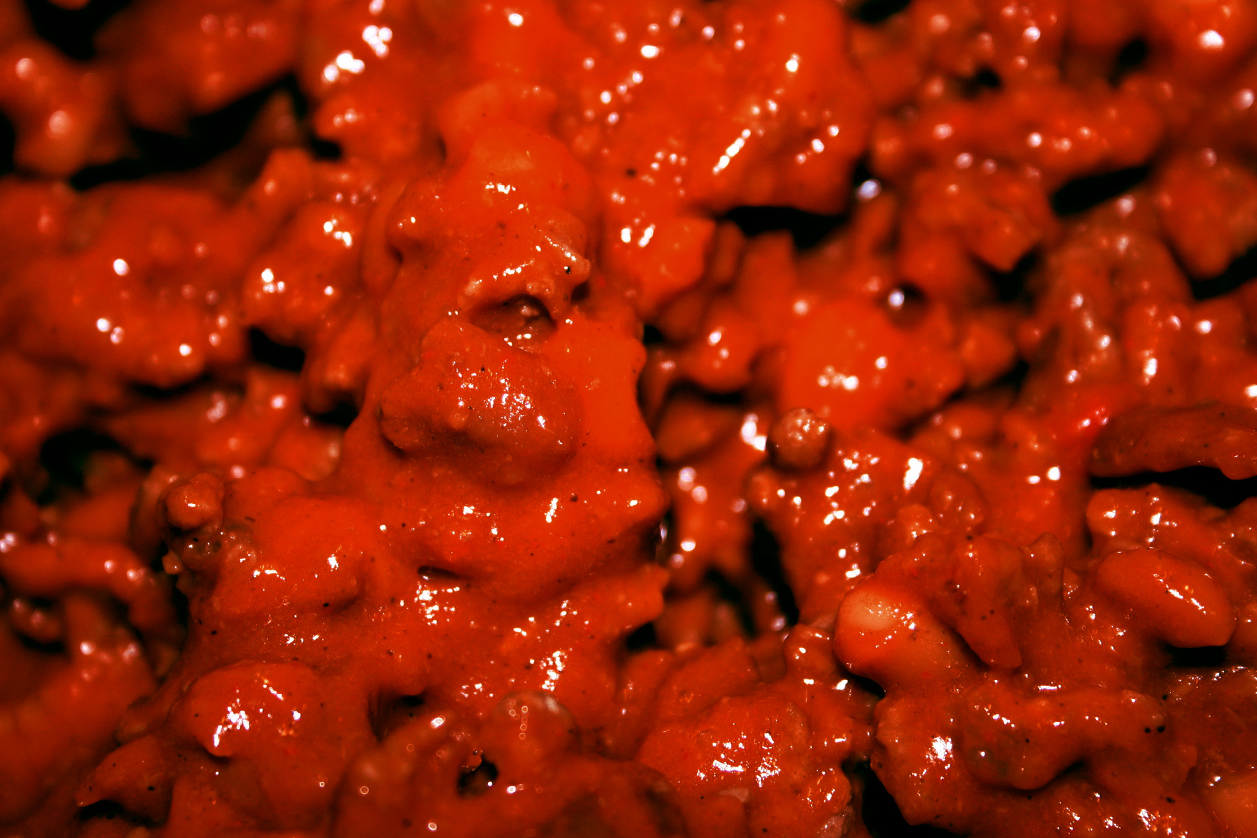 Gooey red meat stew photo