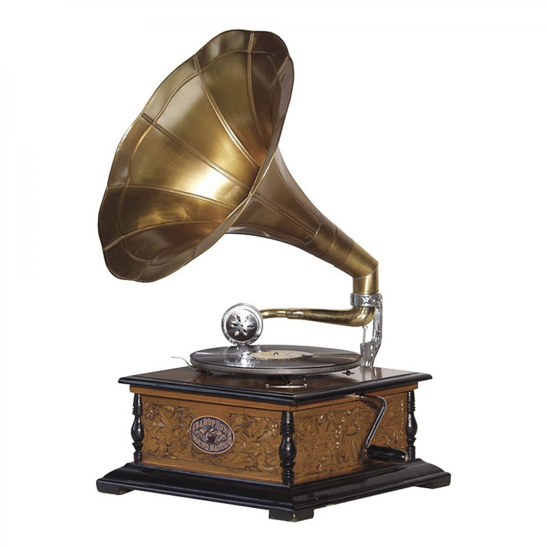 Wind-Up Gramophone With Horn