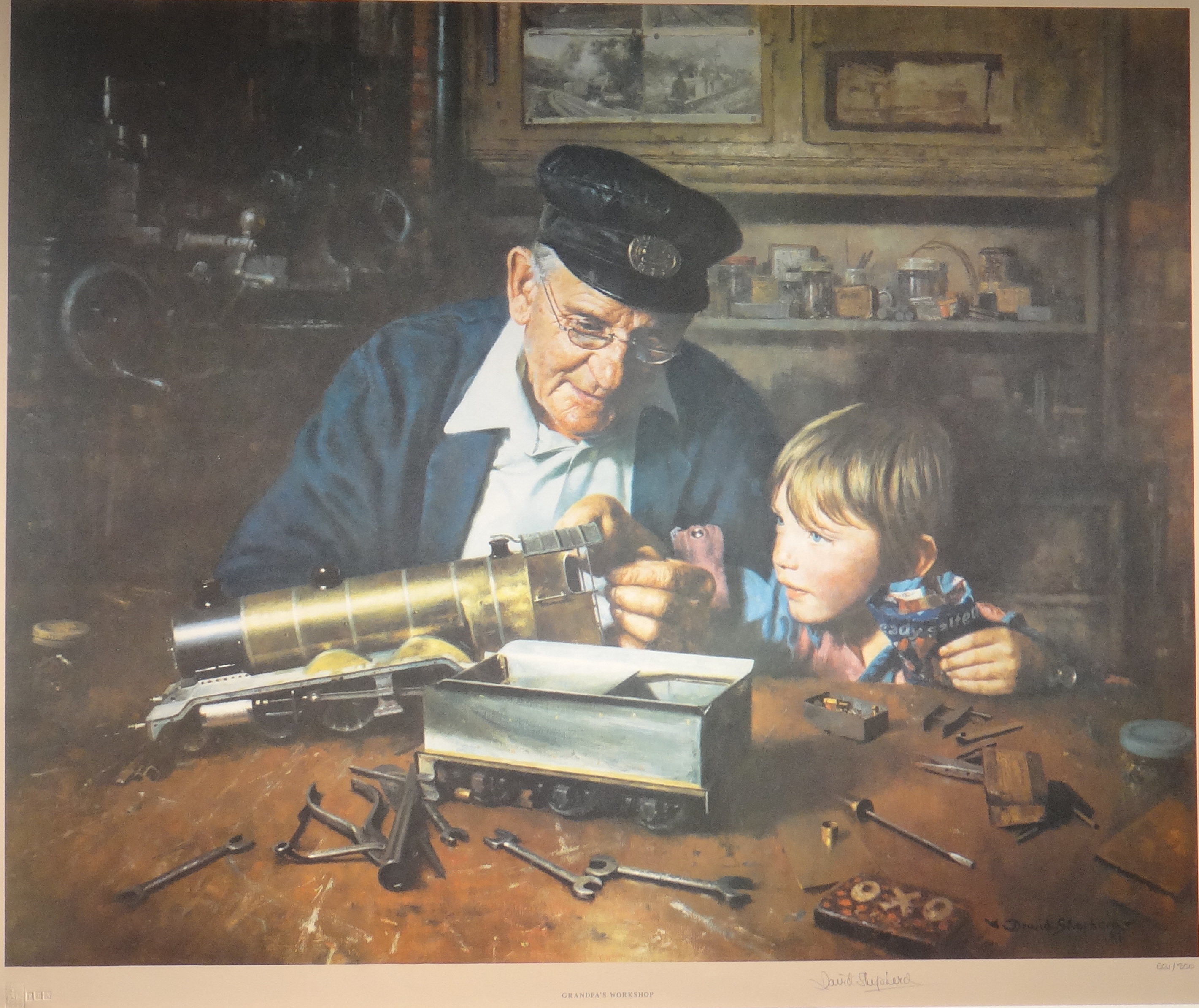 David Shepherd, grandpa's workshop, signed, limited edition, prints