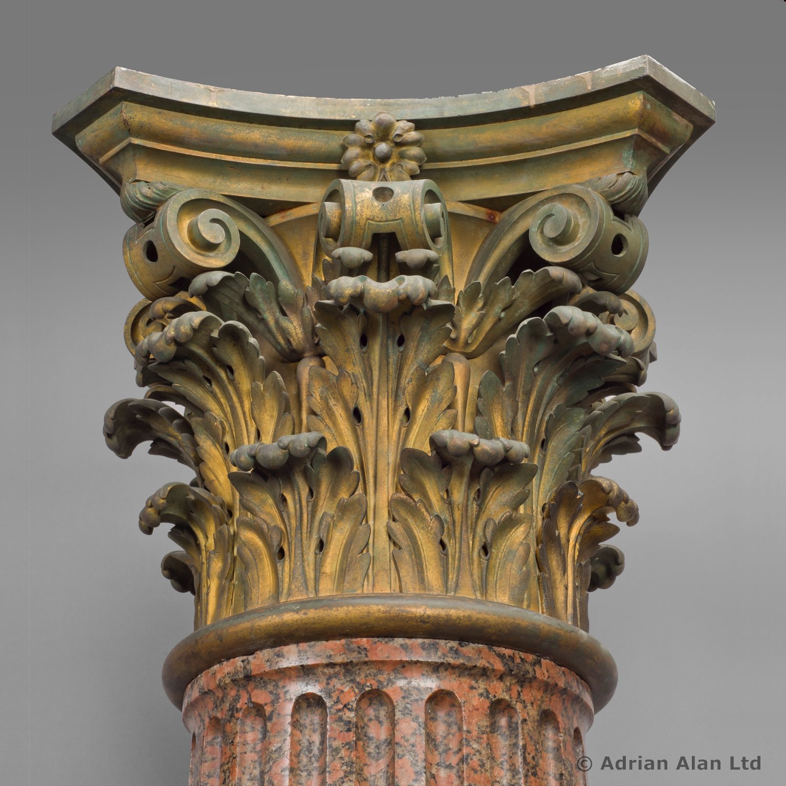 Set of Three Neoclassical Style Rose Granite Corinthian Columns For ...