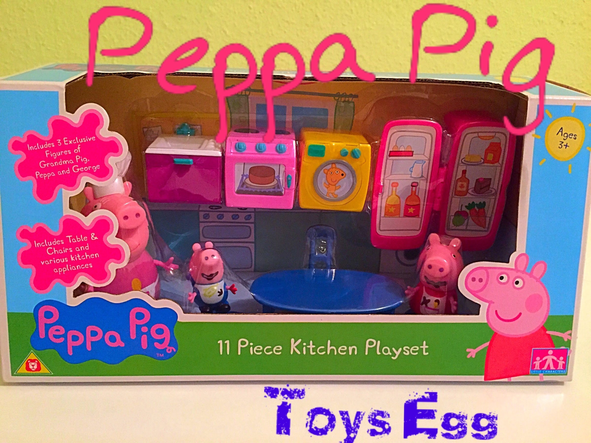 Peppa Pig Kitchen Playset Unboxing Video Toys Cooking Baked Cake ...