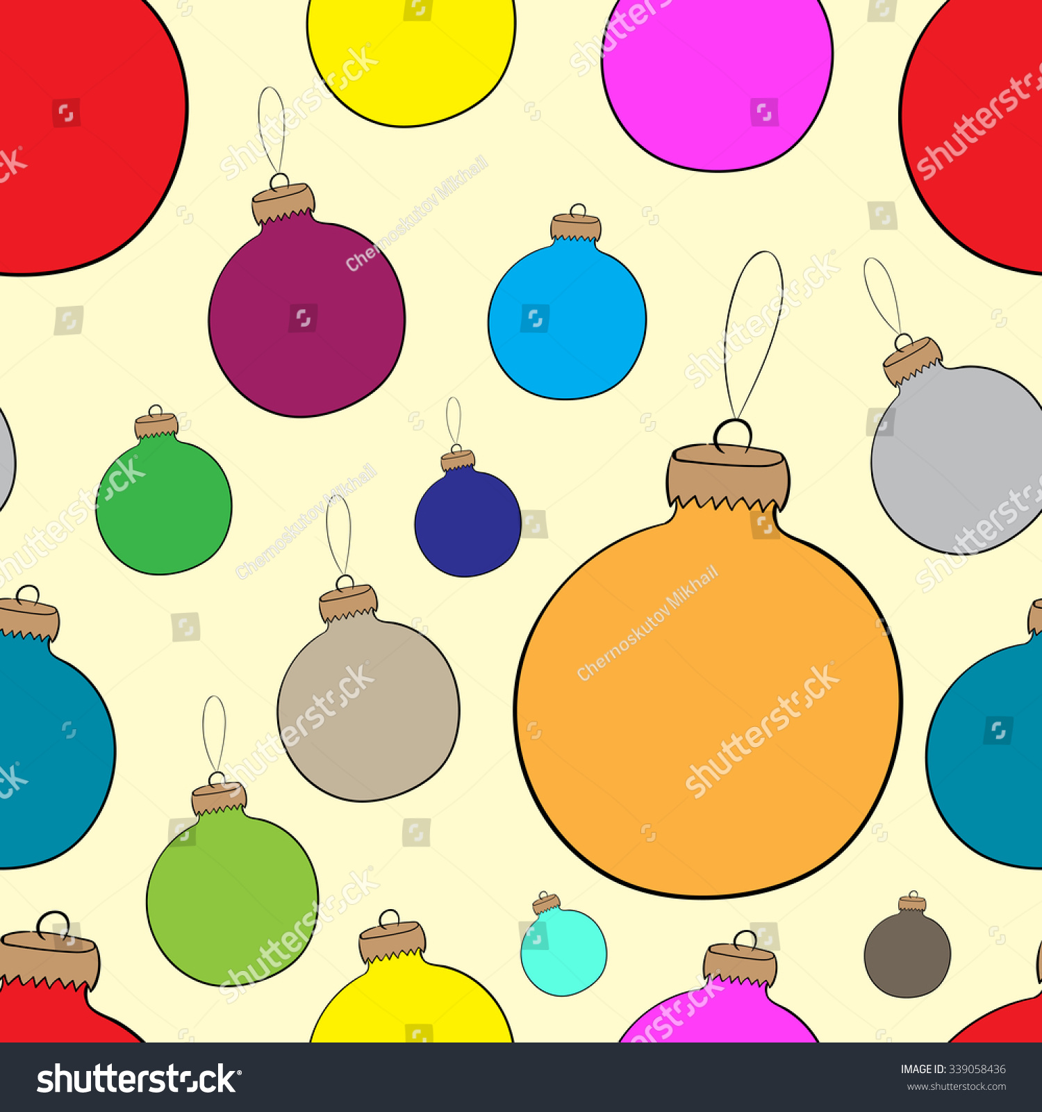 Seamless Texture Color Christmas Balls On Stock Vector 339058436 ...