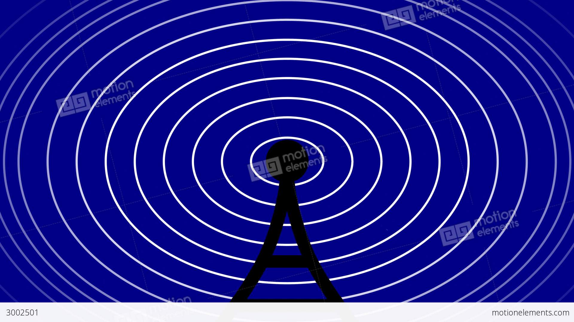 Graphical Antenna And Radio Waves Stock Animation | 3002501