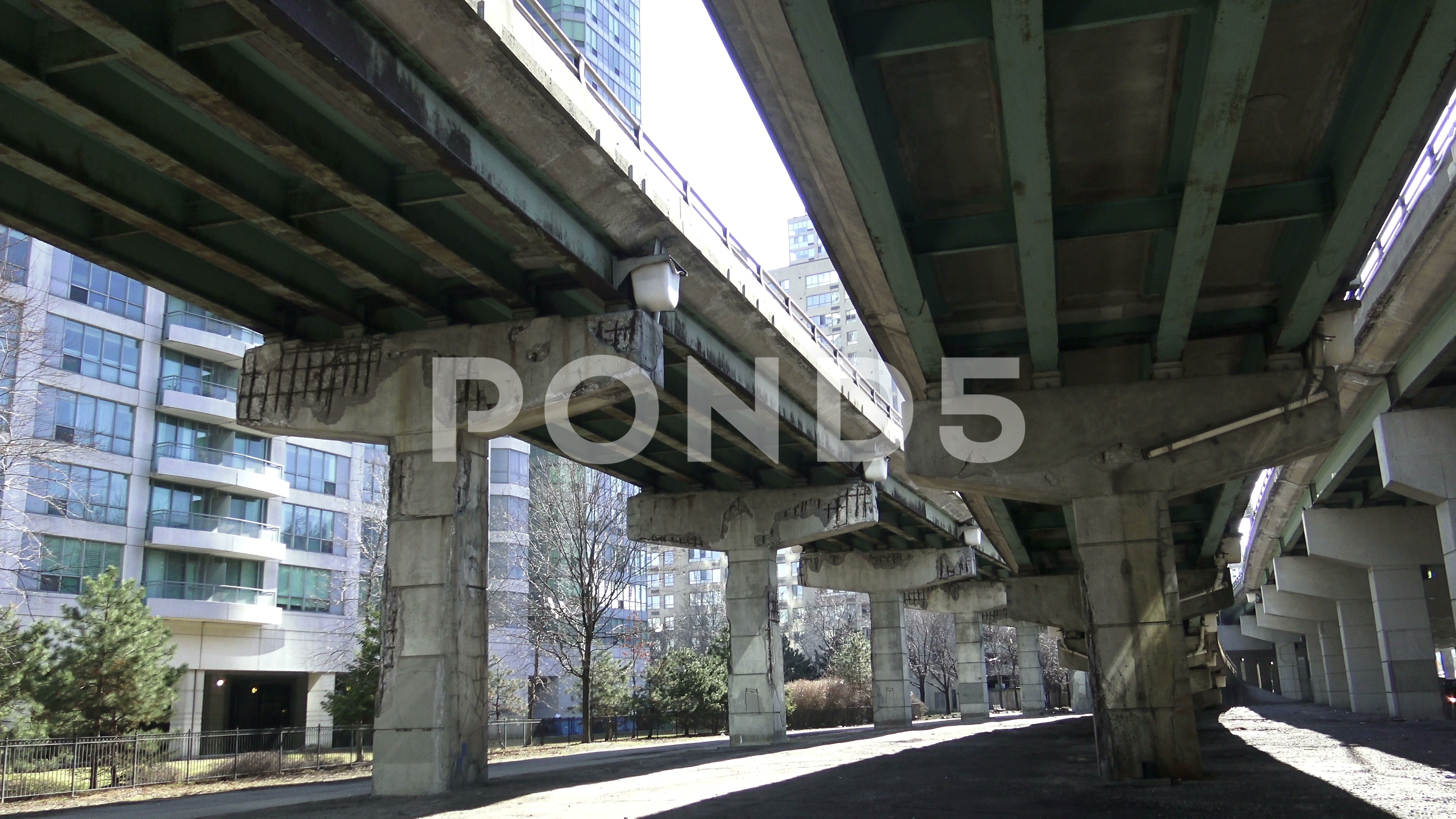 Gardiner Expressway infrastructure with sections showing decay and ...