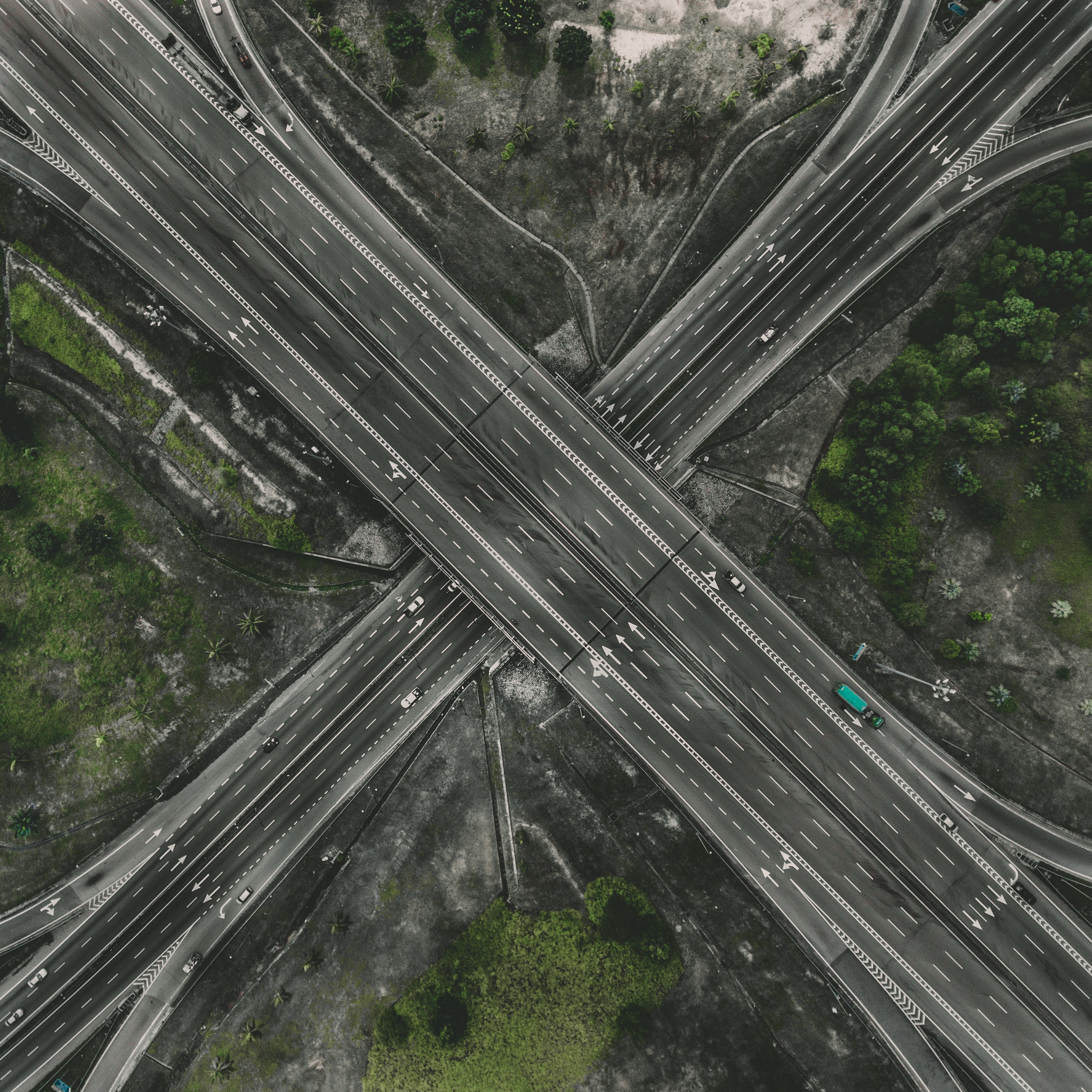 Aerial Photo of Gray Concrete Road · Free Stock Photo